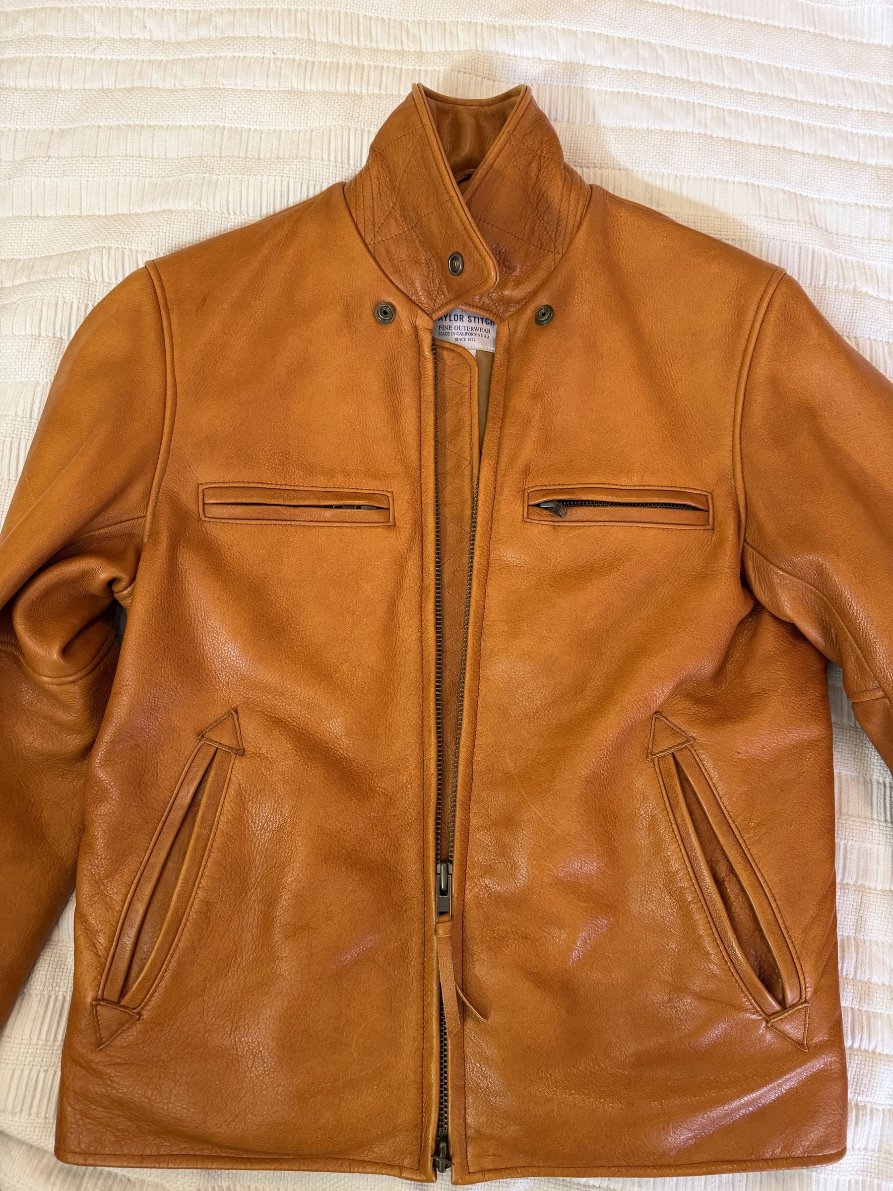 Taylor Stitch The Moto Jacket in Whiskey Steerhide Size US S / EU 44-46 / 1 - 3 Thumbnail