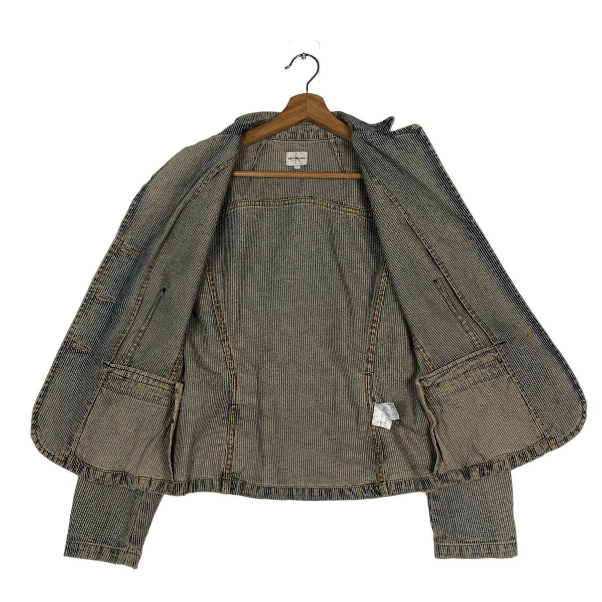 Calvin Klein 🔥VINTAGE CHORE STRIPED WORK JACKET CROPPED CALVIN KLEIN Size M / US 6-8 / IT 42-44 - 13 Thumbnail