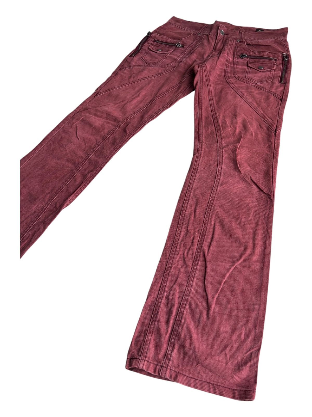 BUFFALO BOBS Y2K Semantic Design 🇯🇵 Spiral Cut Flare Hem Boot Cut Jeans Size US 33 - 3 Thumbnail