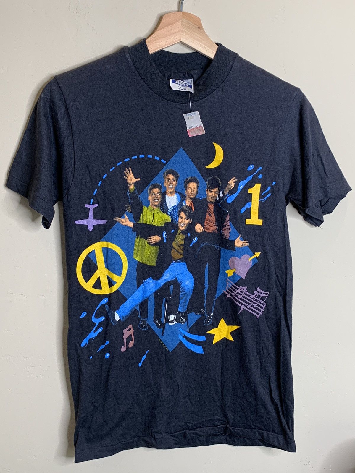 image of Band Tees x Rap Tees Vintage 1990 New Kids On The Block Single Stitch Shirt in Black (Size Small)