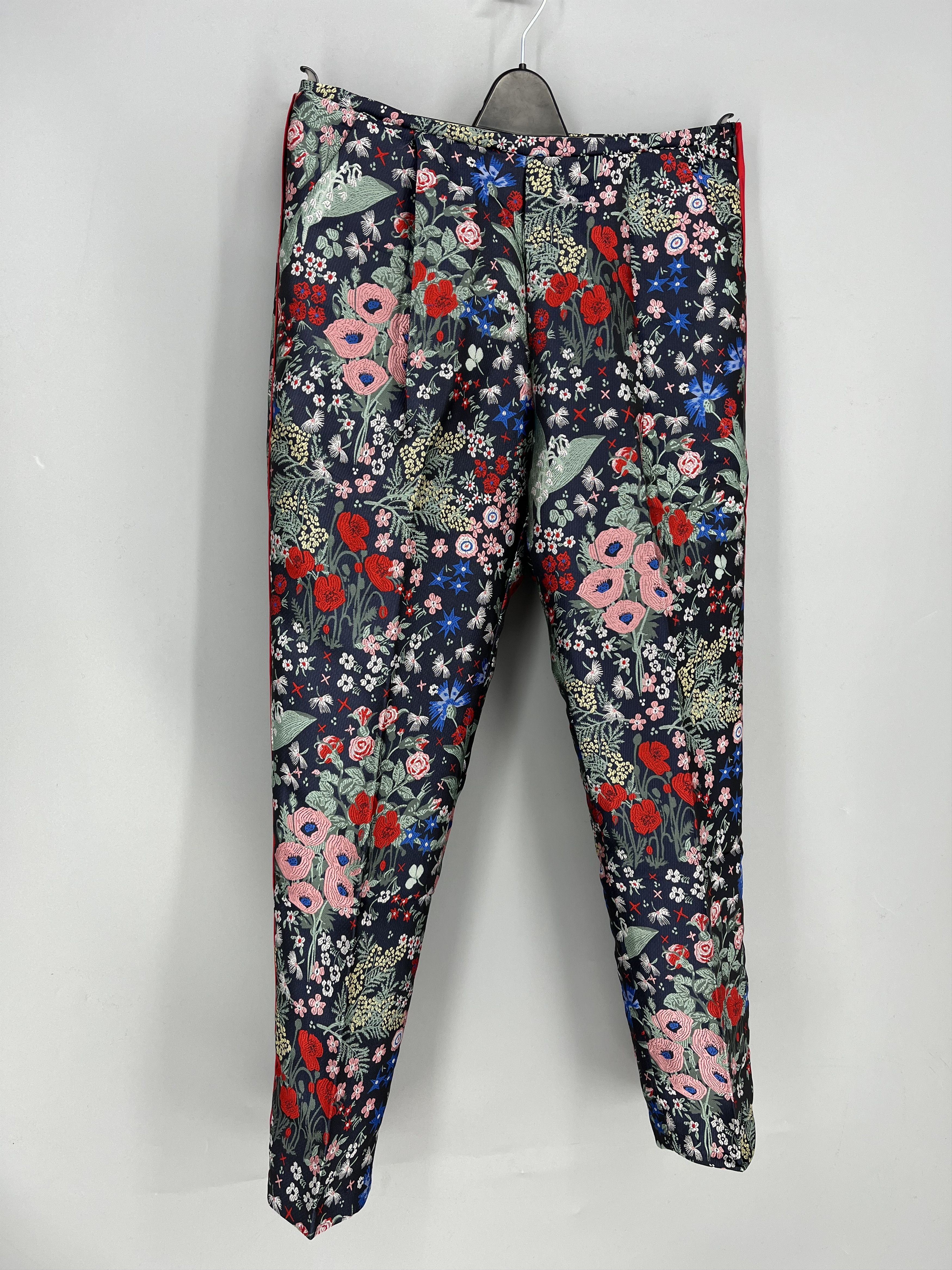 Vintage NEW SISTER JANE Floral Jacquard Trousers Size 30" / US 8 / IT 44 - 2 Thumbnail
