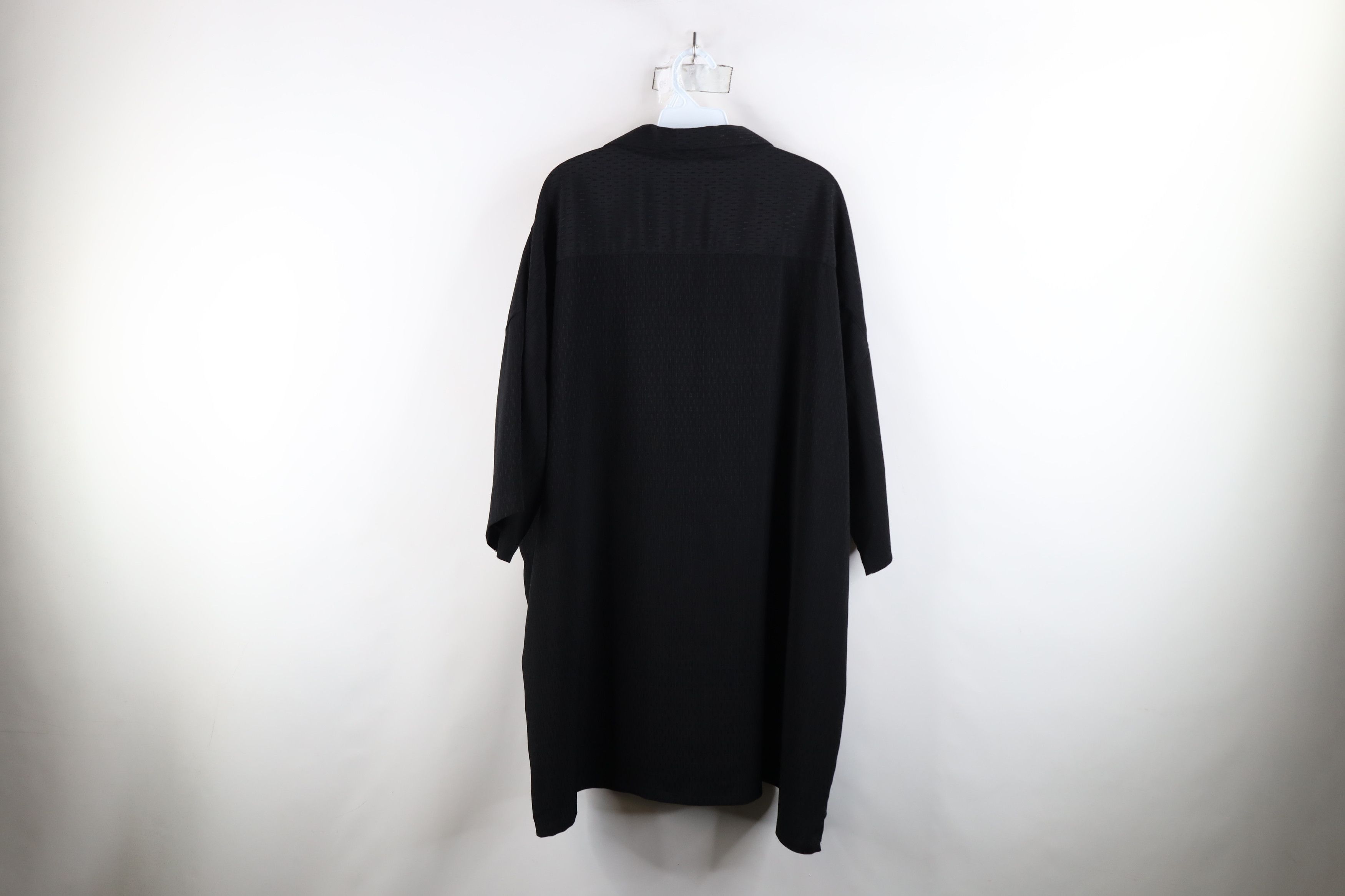 Vintage Vintage 90s Rockabilly Knit Camp Collar Button Shirt Black Size US XXL / EU 58 / 5 - 9 Thumbnail