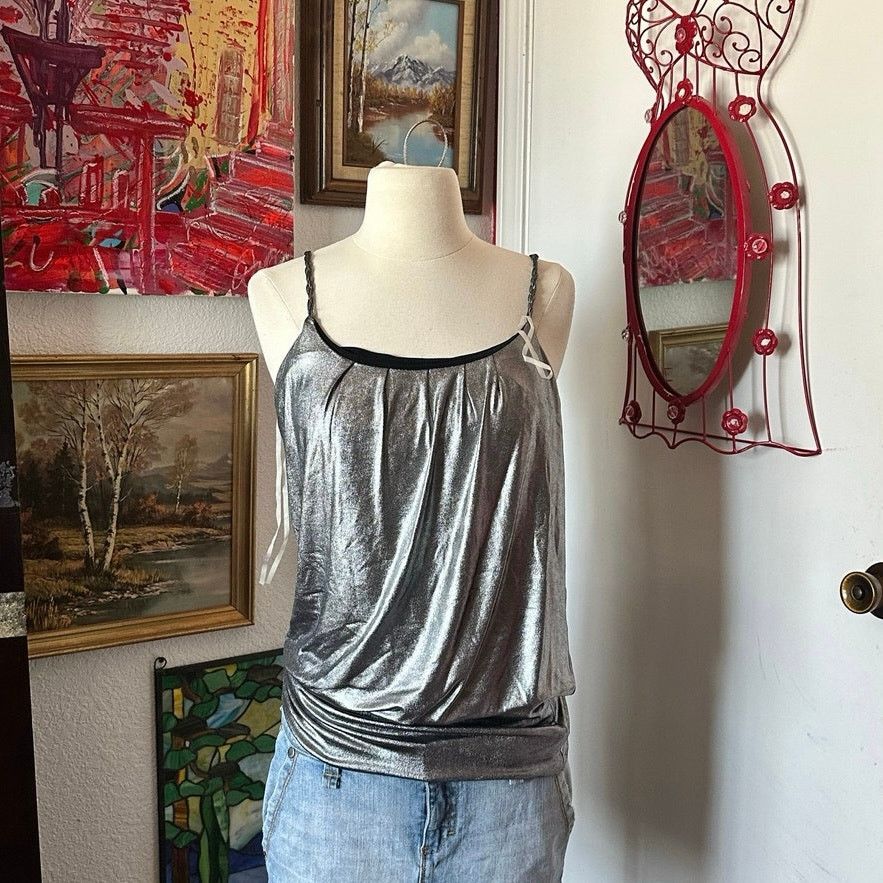 Other inc international concepts wet look gray tank top Size M / US 6-8 / IT 42-44 - 1 Thumbnail