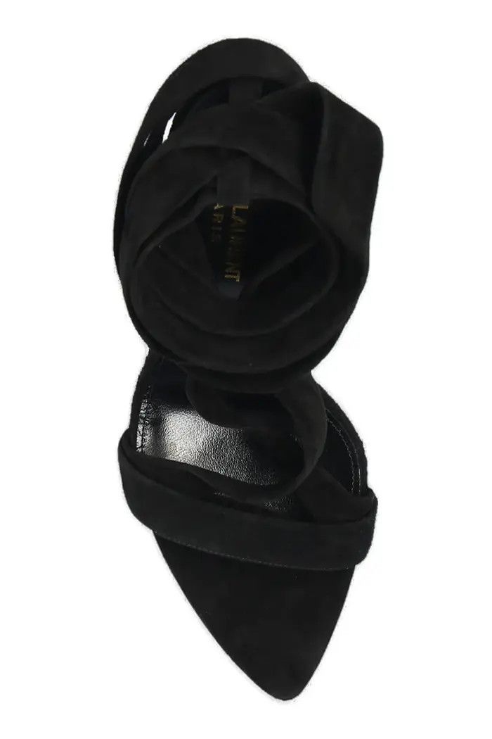 Saint Laurent Paris o1bcso1str1124 Deva Sandals In Suede in Black Size US 5 / IT 35 - 4 Thumbnail
