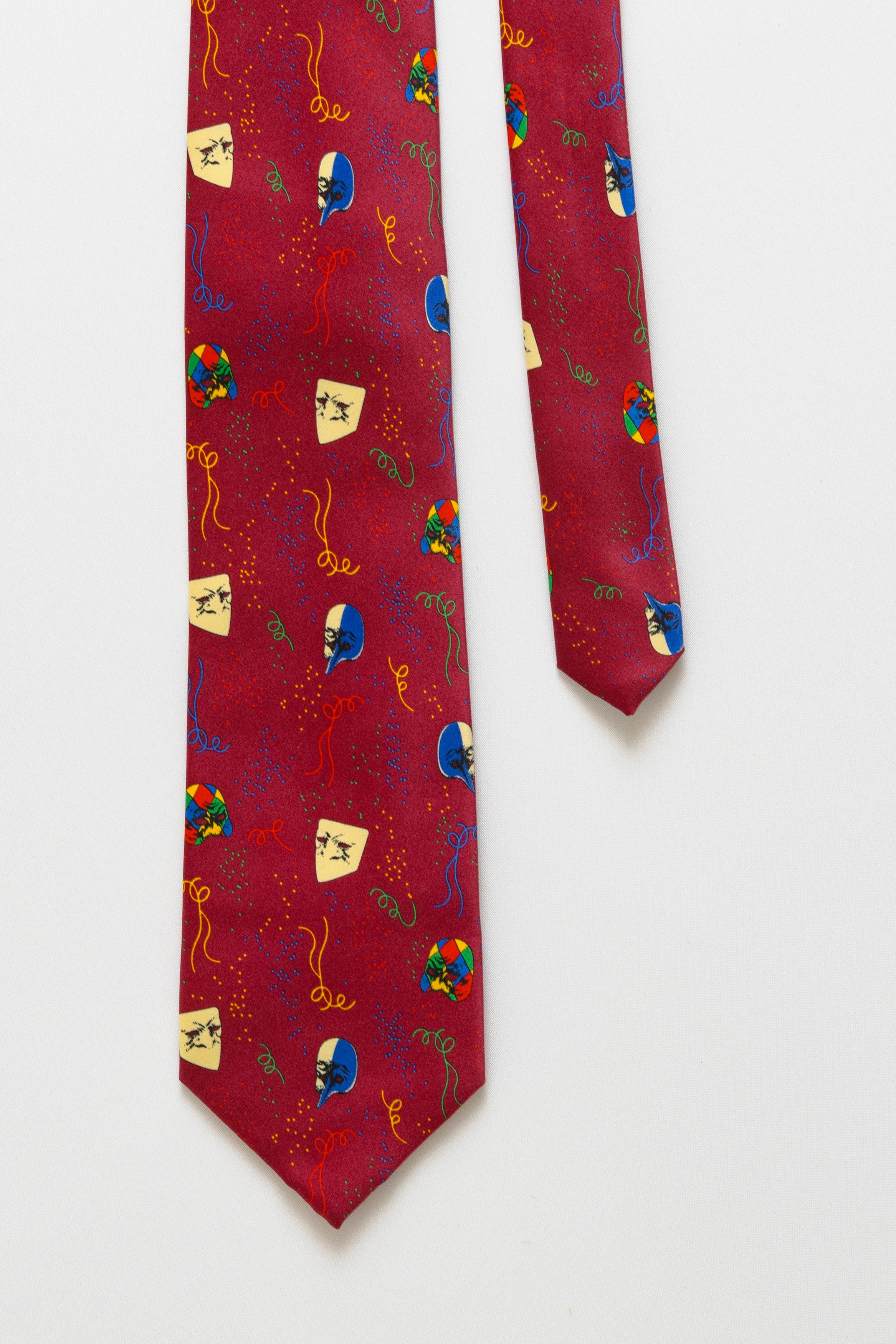 Vintage man Tie abstract pattern print necktie retro silk tie 041 Size ONE SIZE - 4 Thumbnail
