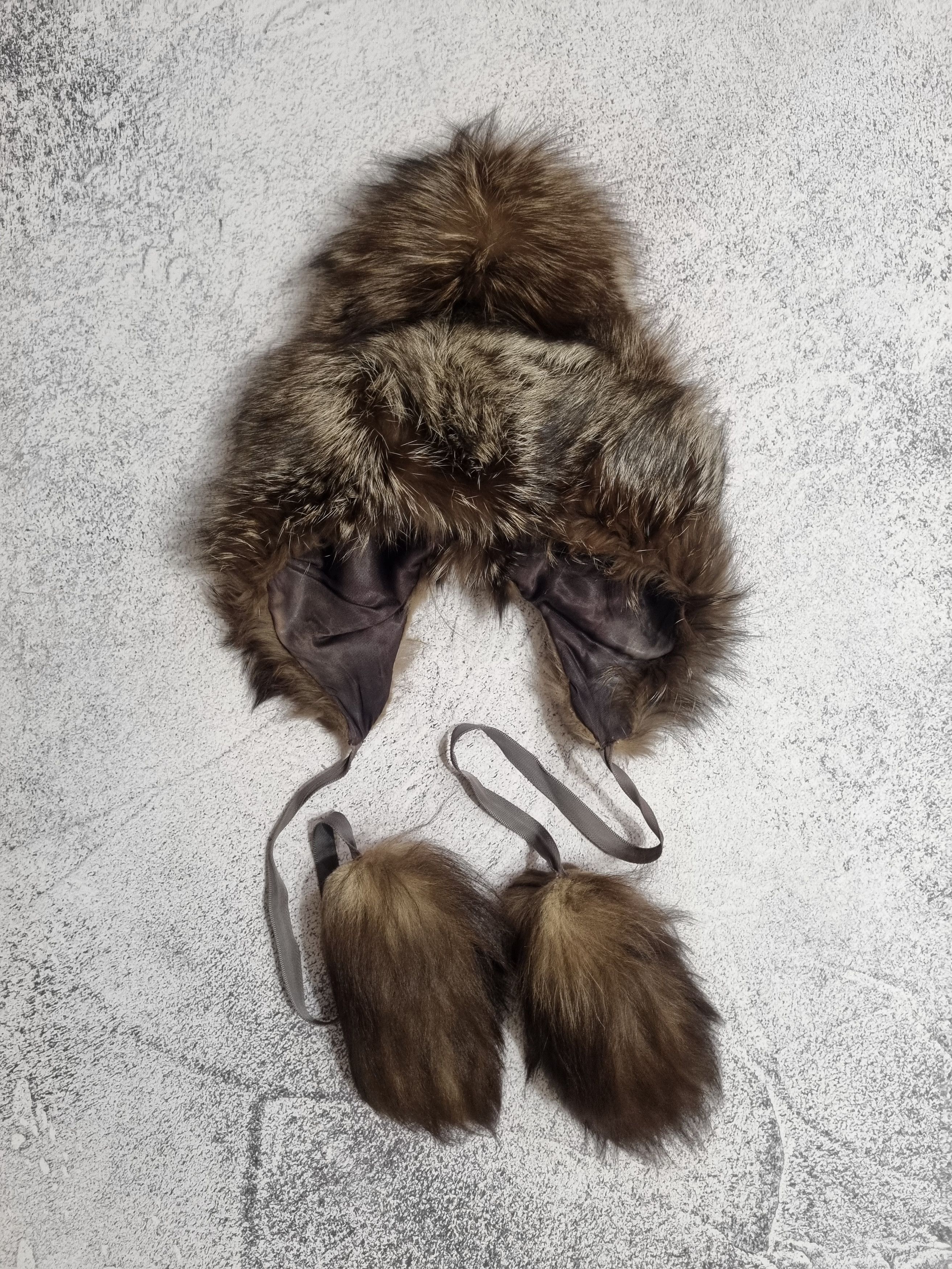 Vintage Real Fur Silver Fox Ushanka Hat