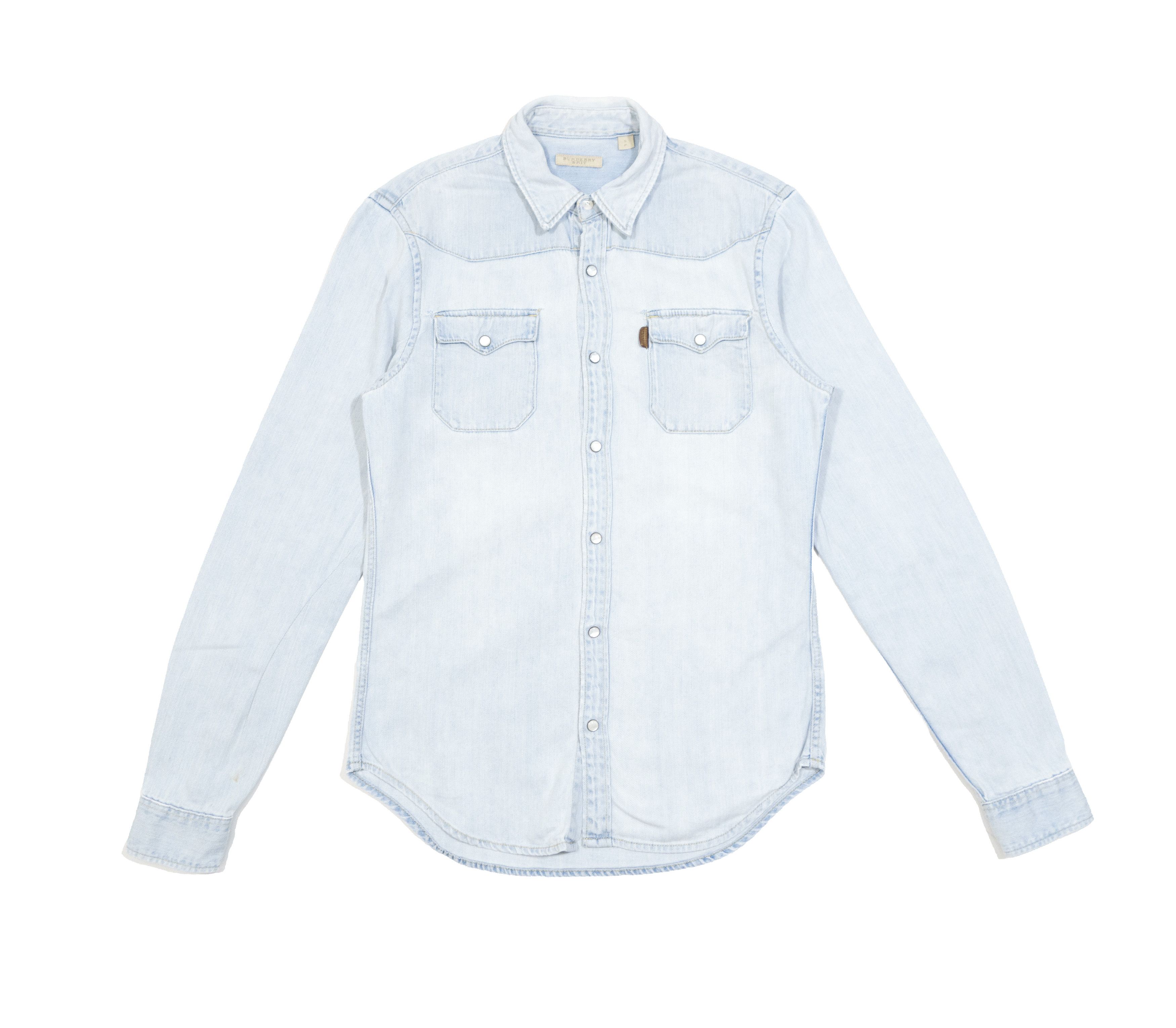 Burberry Brit Western Light Blue Washed Denim Shirt Size US S / EU 44-46 / 1 - 1 Thumbnail