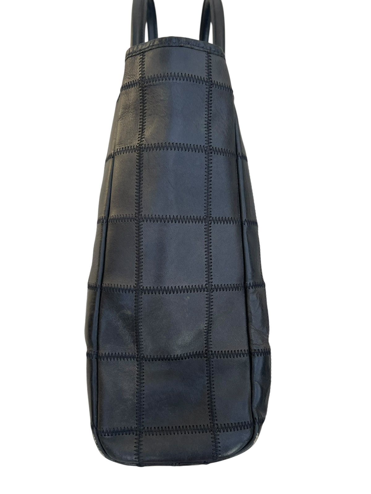 Leather TRION Japan Black Patchwork Leather Tote Bag Size ONE SIZE - 13 Thumbnail