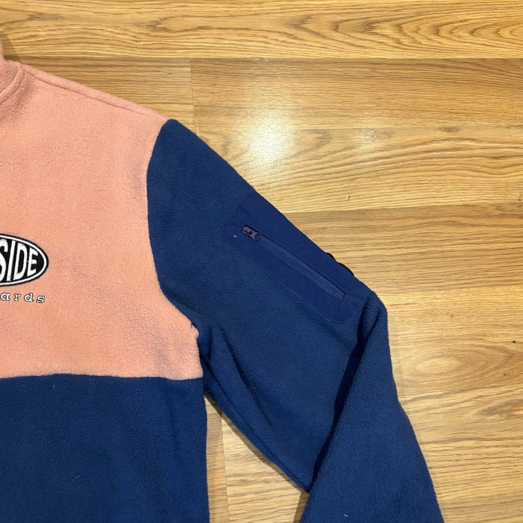 Pinko Darkside Snowboards Colorblock Fleece Jacket Pink Blue Unisex Size L Sherpa Hoodie Pullover with Deep Pile Size US L / EU 52-54 / 3 - 5 Thumbnail
