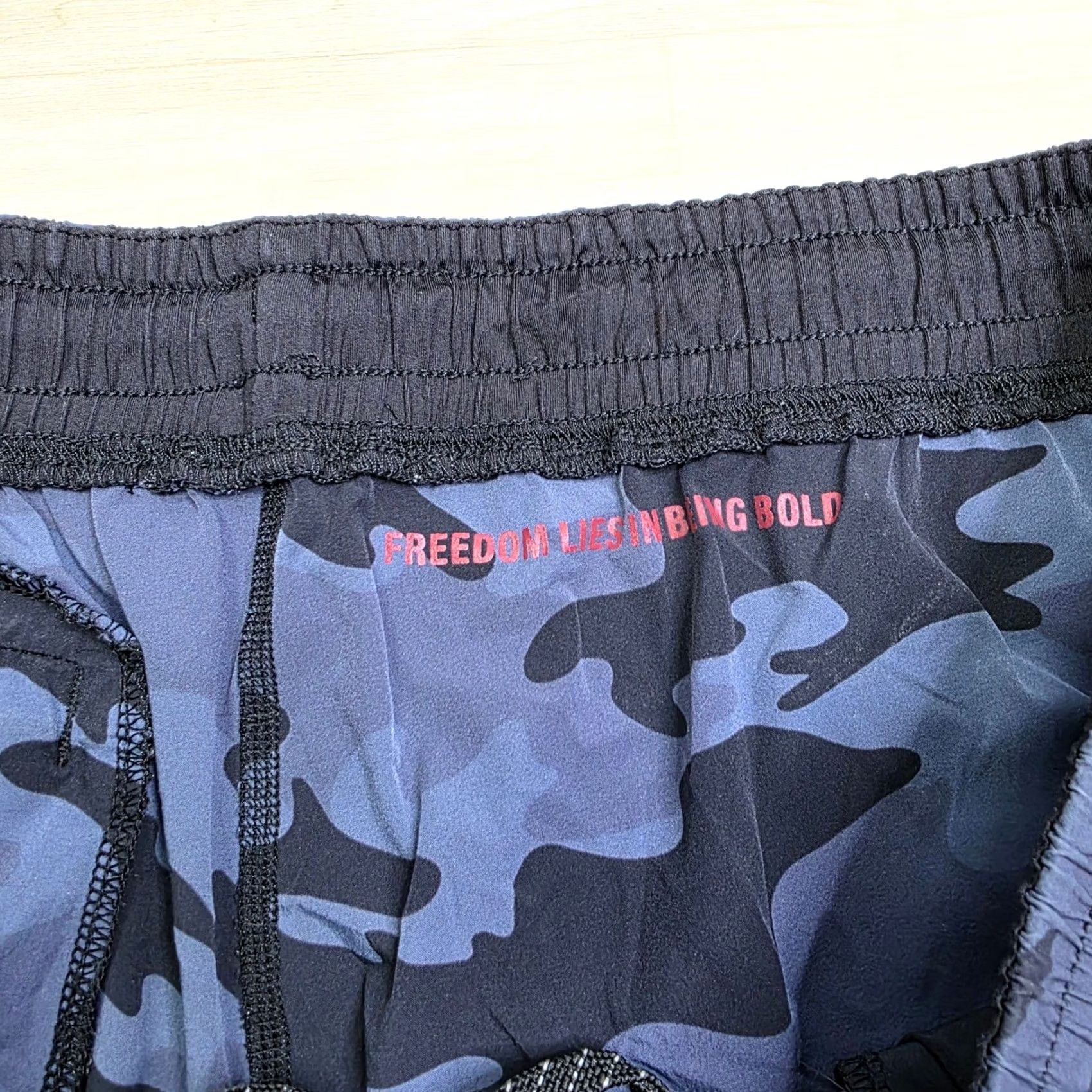 Rhone Rhone Reign Mens Navy Black Camo Athletic Training Shorts XL 7 Inseam Drawstring Pockets Moisture Wicking Athleticwear Camouflage Blue Size US 36 / EU 52 - 5 Thumbnail