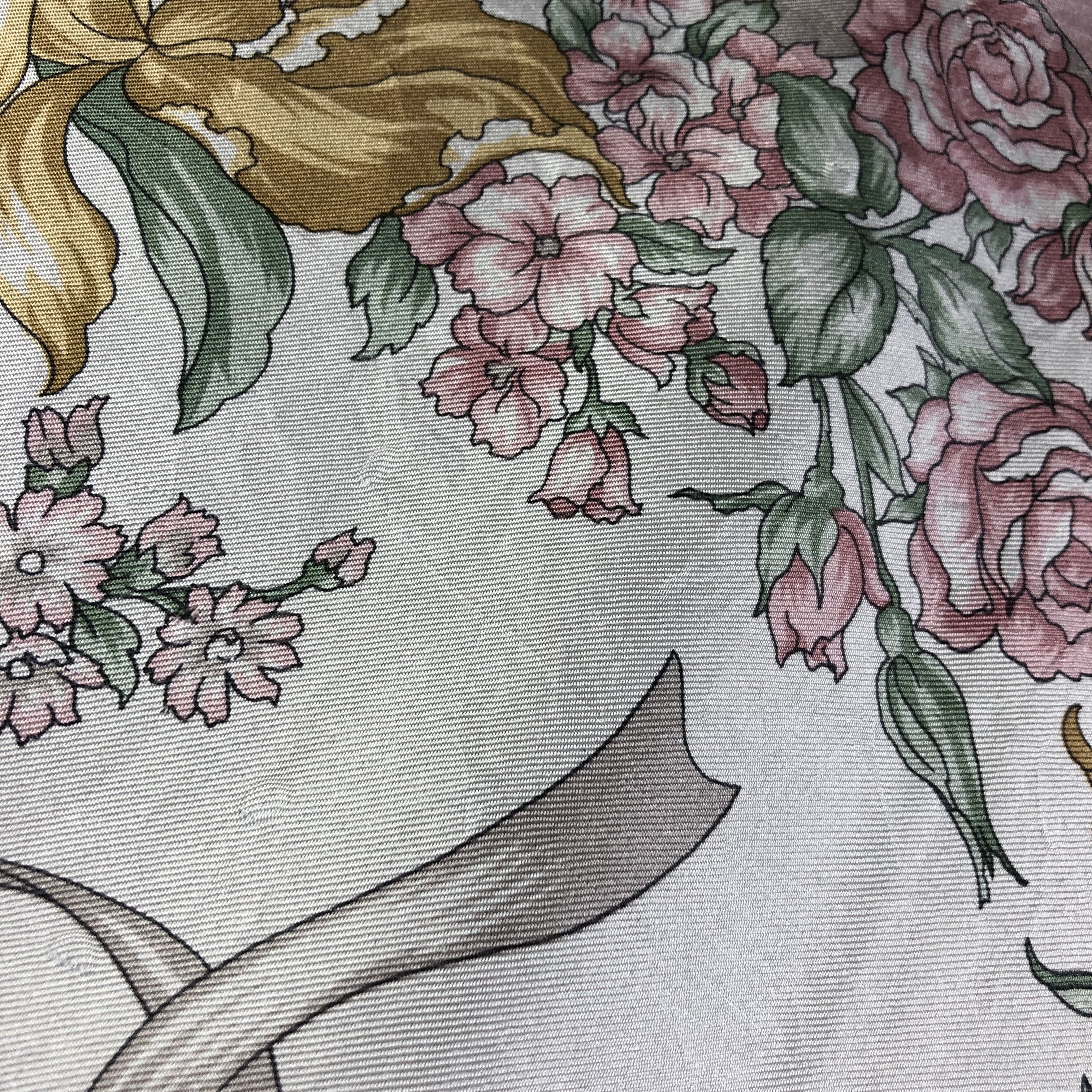 Japanese Brand Luxury Floral Silk Scarf M518 Size ONE SIZE - 9 Thumbnail