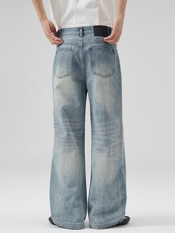 Japanese Brand Men's versatile washed blue distressed jeans Size US 32 / EU 48 - 4 Thumbnail