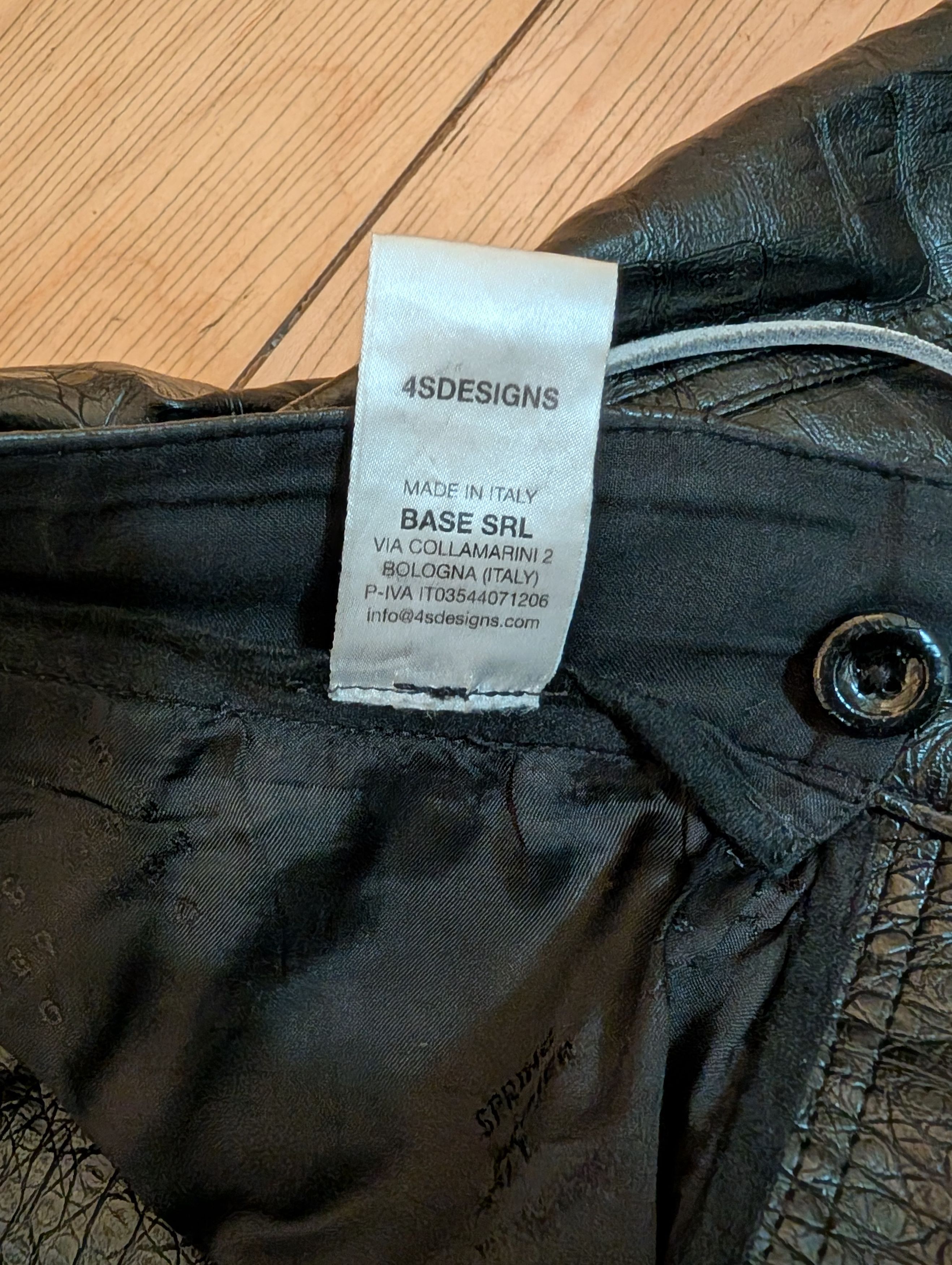 4SDESIGNS 4S Designs Black Fake Croc Leather Carpenter Pants Size US 32 / EU 48 - 5 Thumbnail