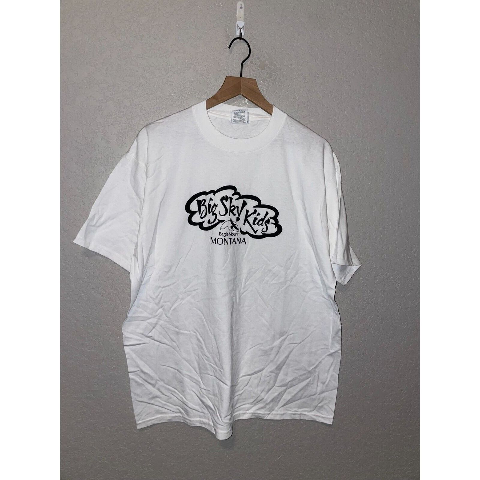 Jerzees Vintage Big Sky Shirt Kids Eagle Mount Montana Tee 90s Large Size US L / EU 52-54 / 3 - 1 Thumbnail