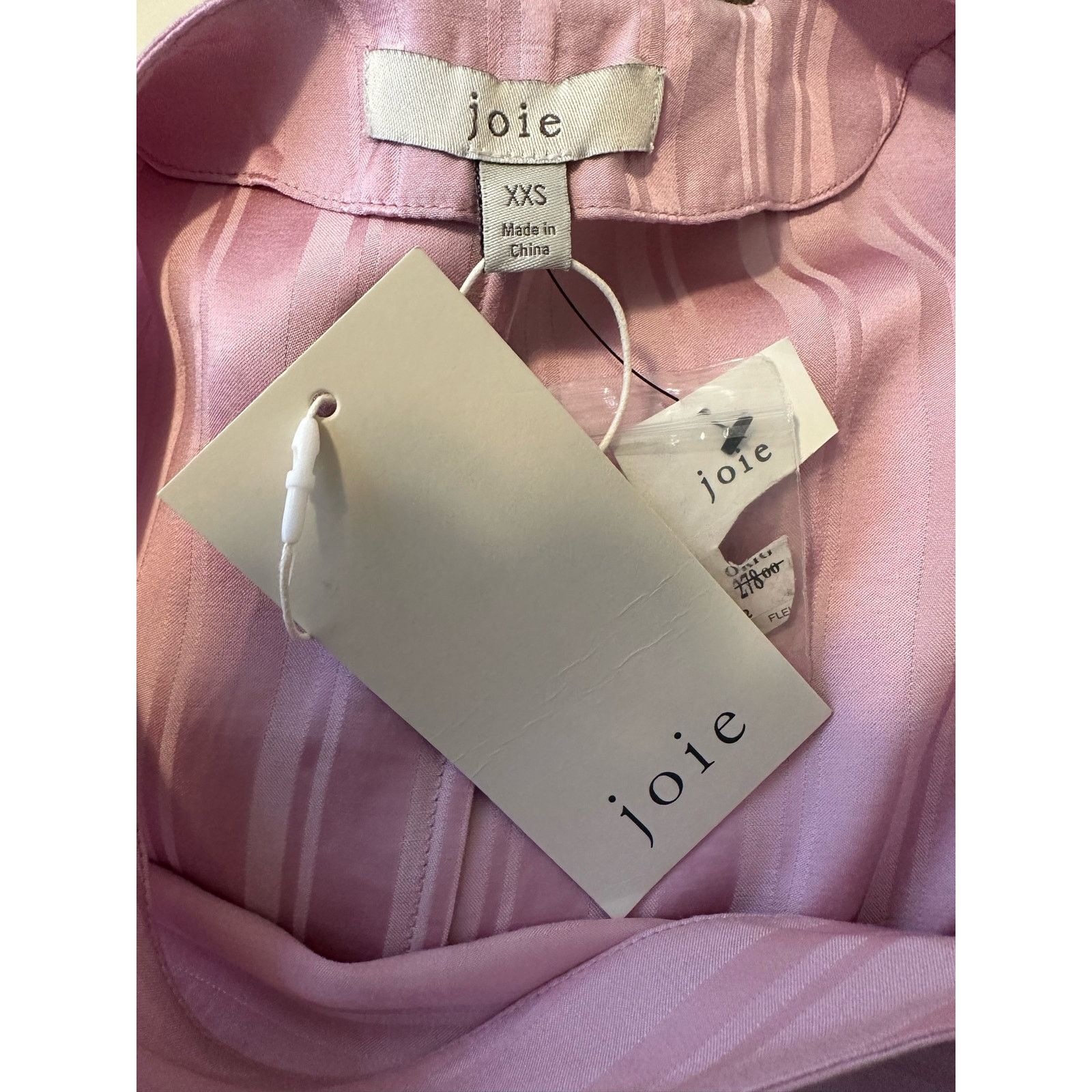 Joie Joie Pink Cadmar Satin Button Long Sleeves Blouse size XXS Size XXS / US 00 / IT 34 - 3 Thumbnail