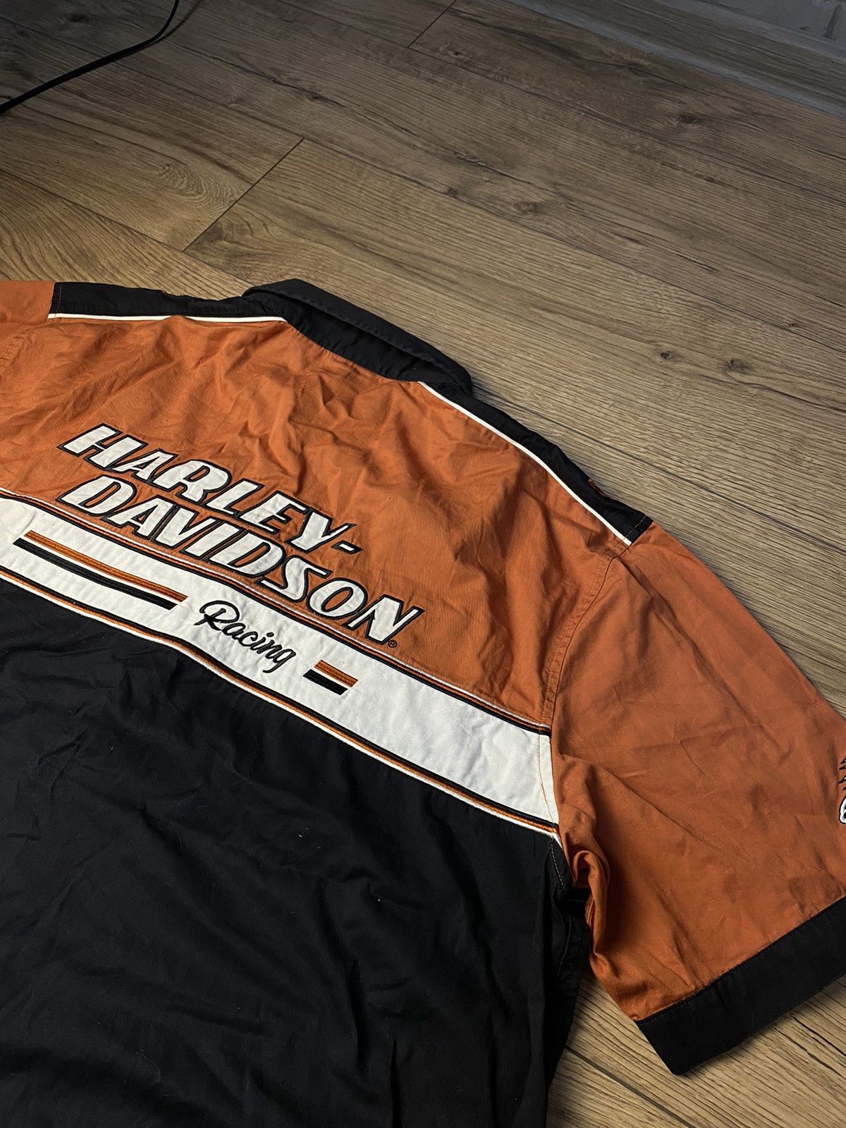 Harley Davidson × Vintage Vintage Harley-Davidson Shirt Mens Racing Mechanic Screamin Size US XL / EU 56 / 4 - 3 Thumbnail