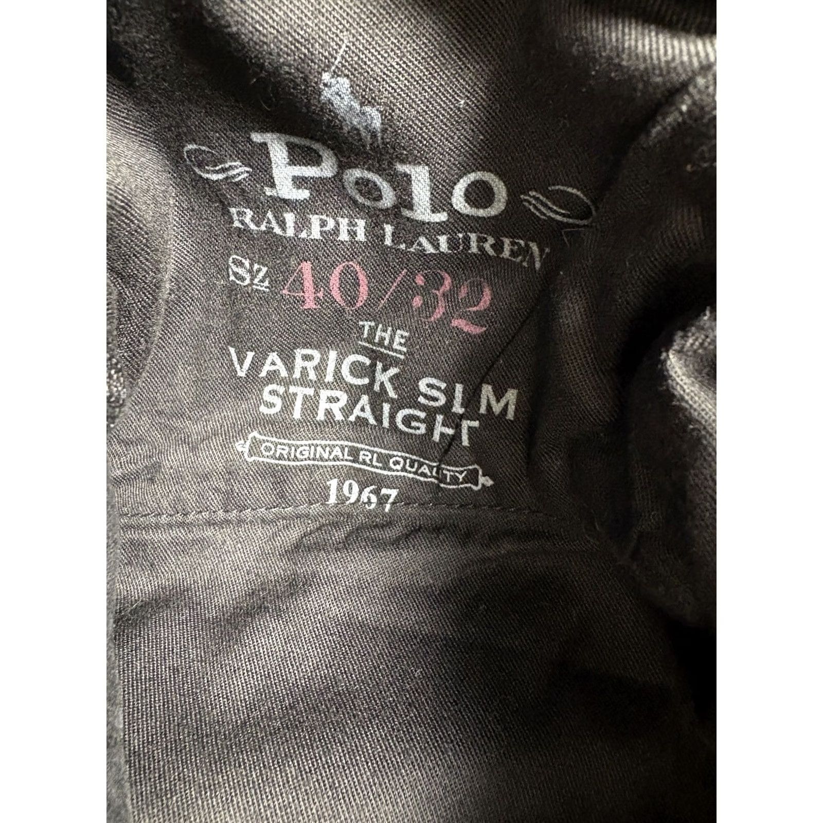 Polo Ralph Lauren Polo Ralph Lauren Jeans Mens 40x32 Black Varick Slim Straight Stretch Denim Size US L / EU 52-54 / 3 - 4 Thumbnail