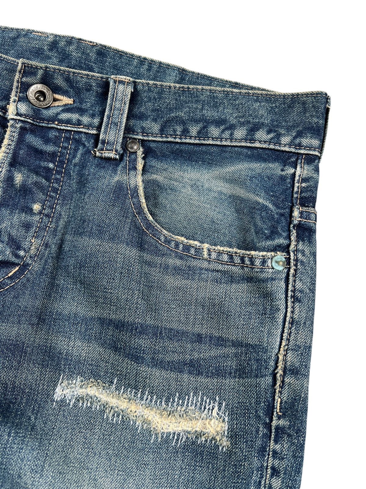5351 POUR LES HOMMES × Japanese Brand Black Line by 5351 Pour Les Hommes Distressed Slim Denim Size US 32 / EU 48 - 6 Thumbnail
