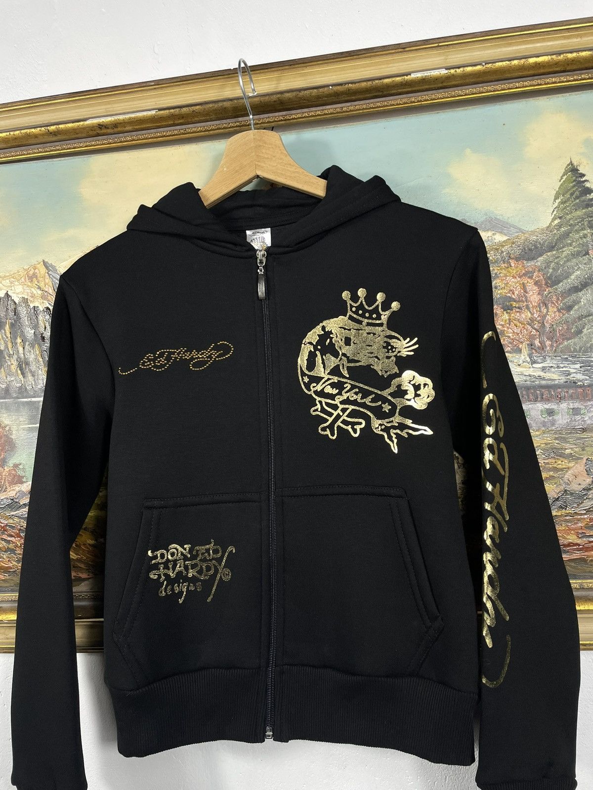 Christian Audigier × Ed Hardy × Vintage Ed Hardy Retro 00s Hoodie Sweatshirt Affliction Grunge Size S / US 4 / IT 40 - 5 Thumbnail