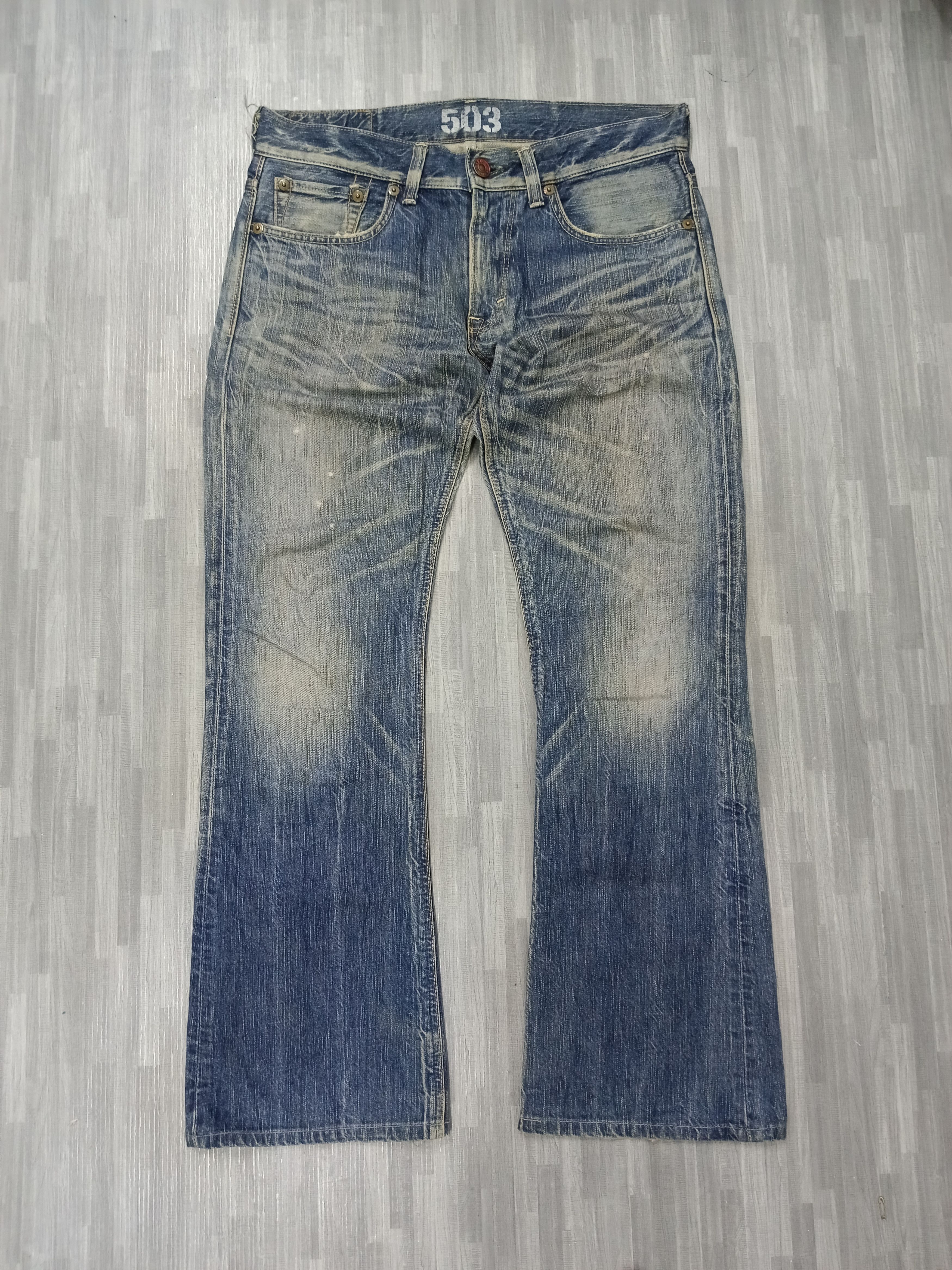 Edwin FLARE WASHED BLUE EDWIN JAPAN DENIM PANTS Size US 33 - 2 Thumbnail