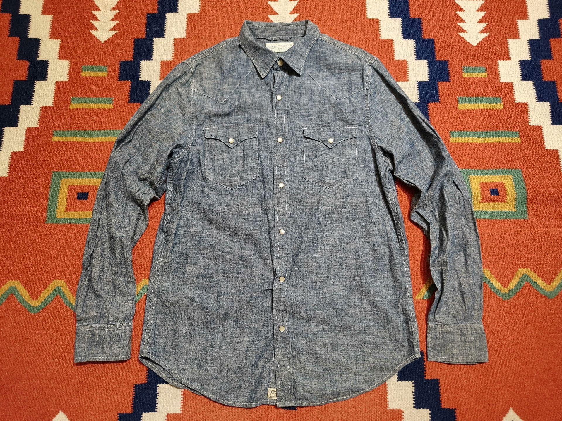 RRL Ralph Lauren Double RL Sawtooth Denim Western Shirt | Grailed