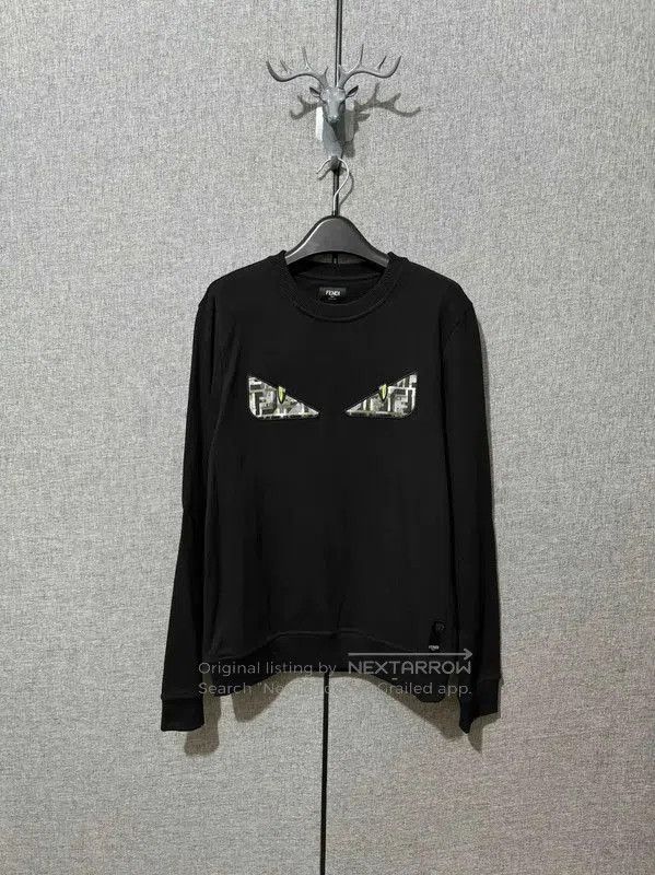 Fendi Fendi Black Cotton Monster Embroidered Sweatshirt . Size US XS / EU 42 / 0 - 1 Thumbnail