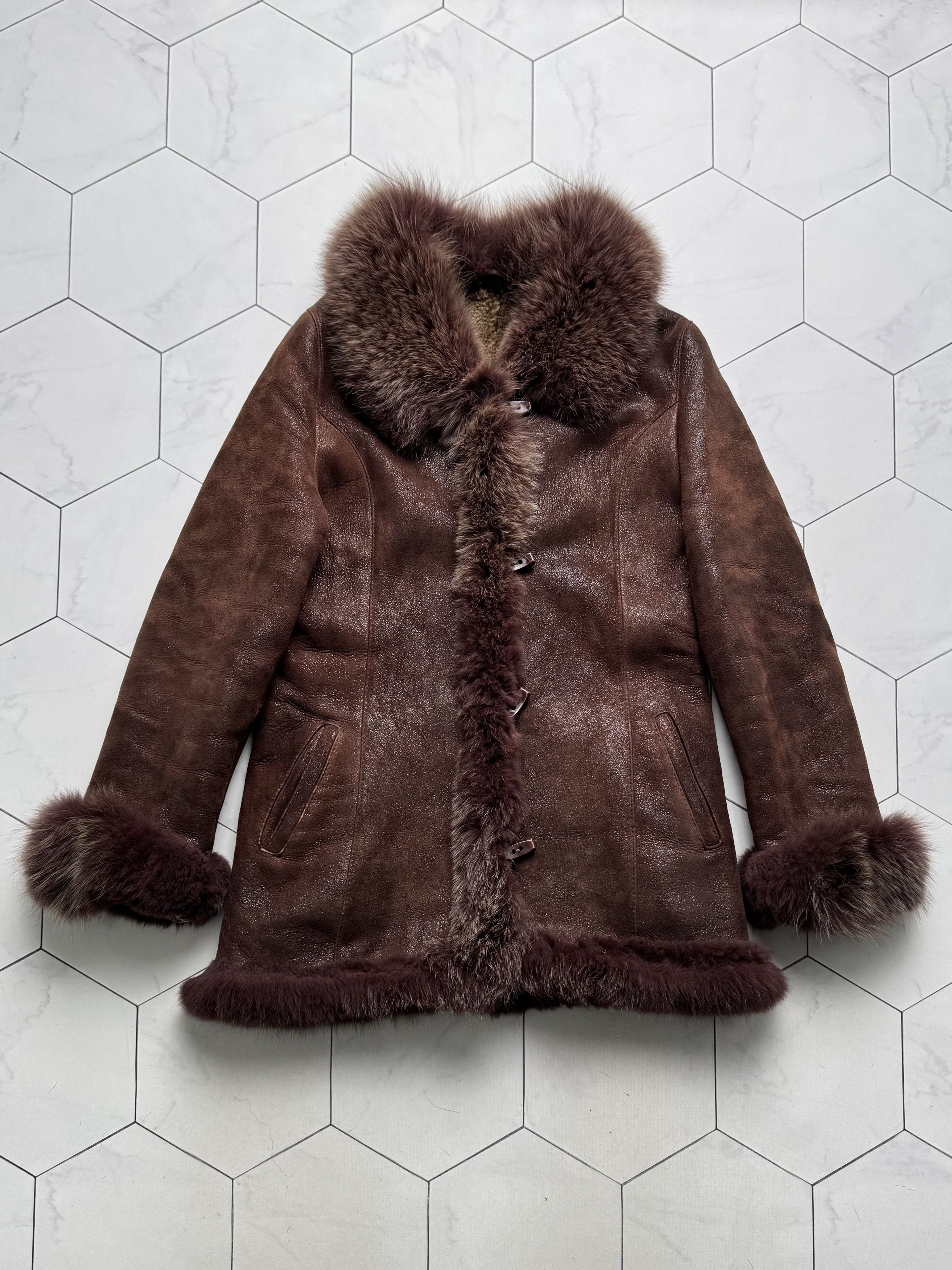 Vintage Vintage Real Sheepskin Coat With Real Fur (B250)D15E2 Size M / US 6-8 / IT 42-44 - 5 Thumbnail