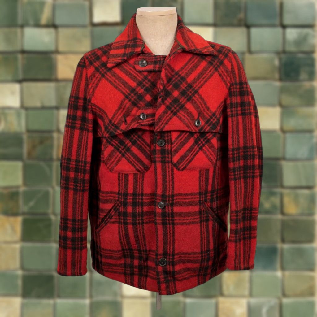 Vintage VTG Hercules Wool Hunting Jacket Sz M Red 40s 50s Vintage Mens M Wool Coat Jacket 1950s Red Hercules Size US M / EU 48-50 / 2 - 1 Thumbnail