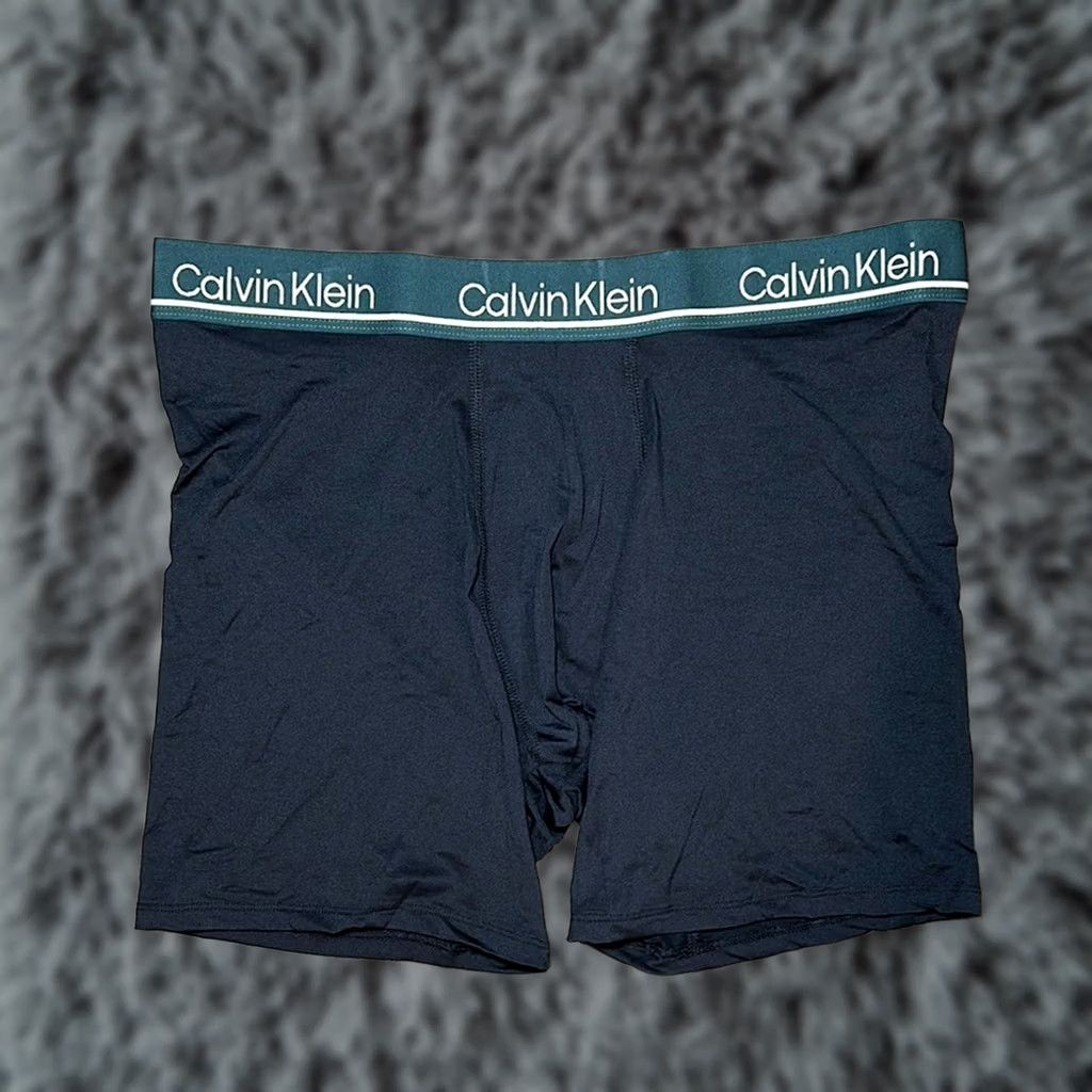 Calvin Klein Calvin Klein Boxer Brief - L Underwear Mens Regular Blue Nylon Microfiber Boxers Size 42R - 1 Thumbnail