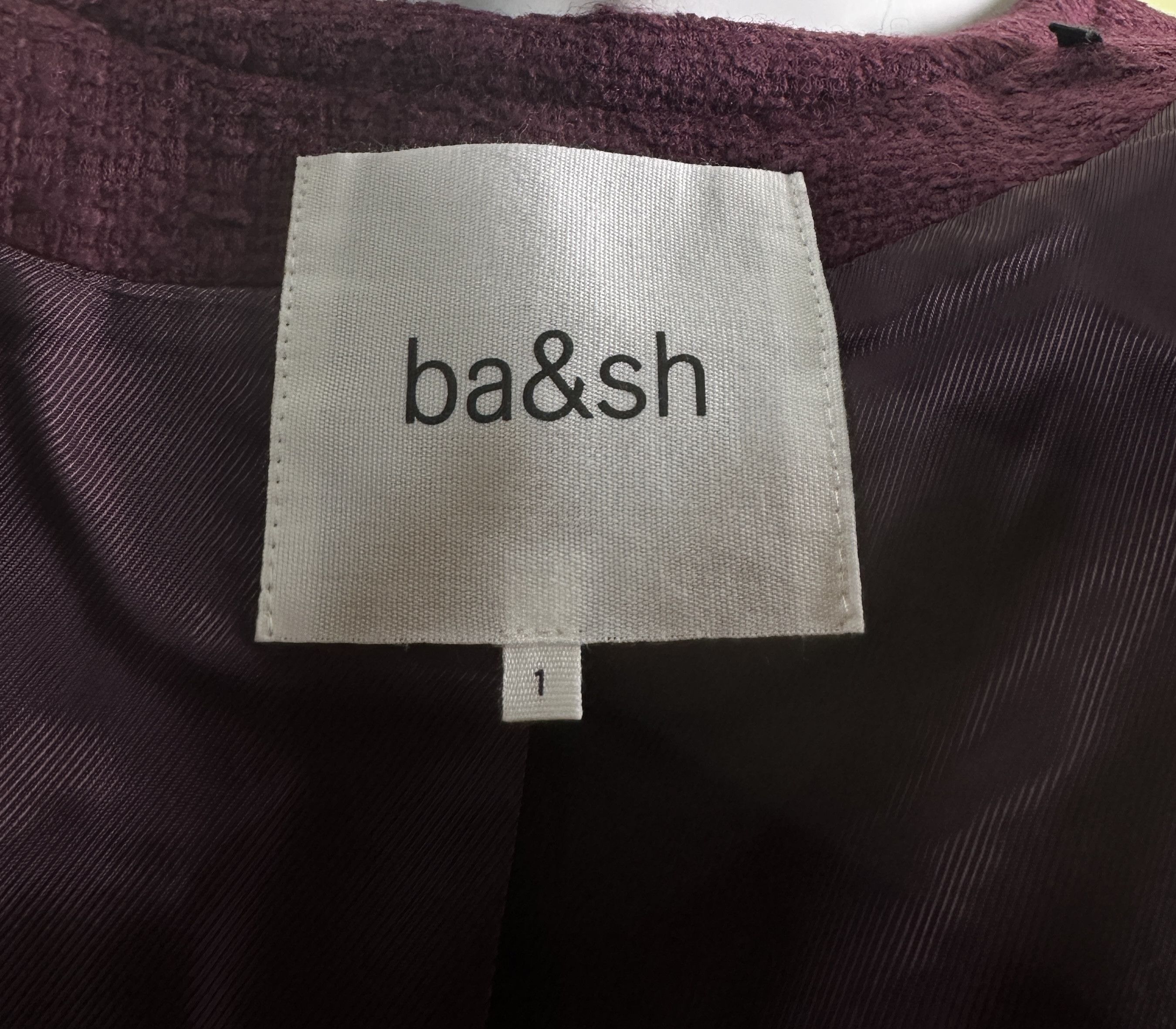 ba&sh Burgundy jacket Meredith tweed Size S / US 4 / IT 40 - 6 Thumbnail