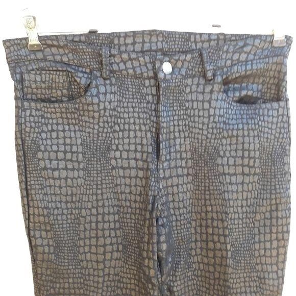 Vintage Vtg Cartise Cigarette Pant Sz 8 Black Alligator Textured Fau Size 30" / US 8 / IT 44 - 4 Thumbnail