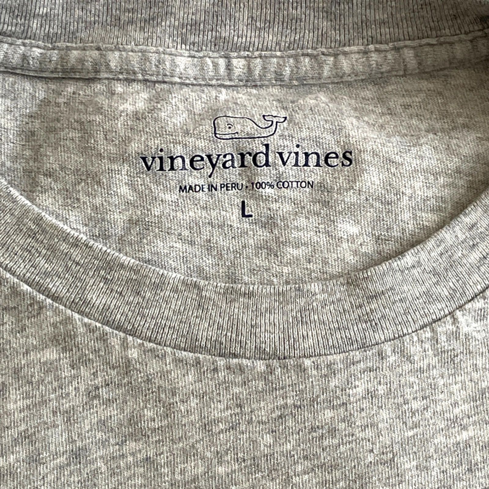 Vineyard Vines Vineyard Vines Lacrosse LS Large Pocket T-Shirt Gray Mens Size US L / EU 52-54 / 3 - 5 Thumbnail