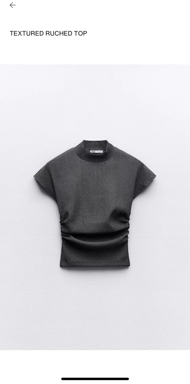 Zara TEXTURED RUCHED TOP Size S / US 4 / IT 40 - 2 Thumbnail