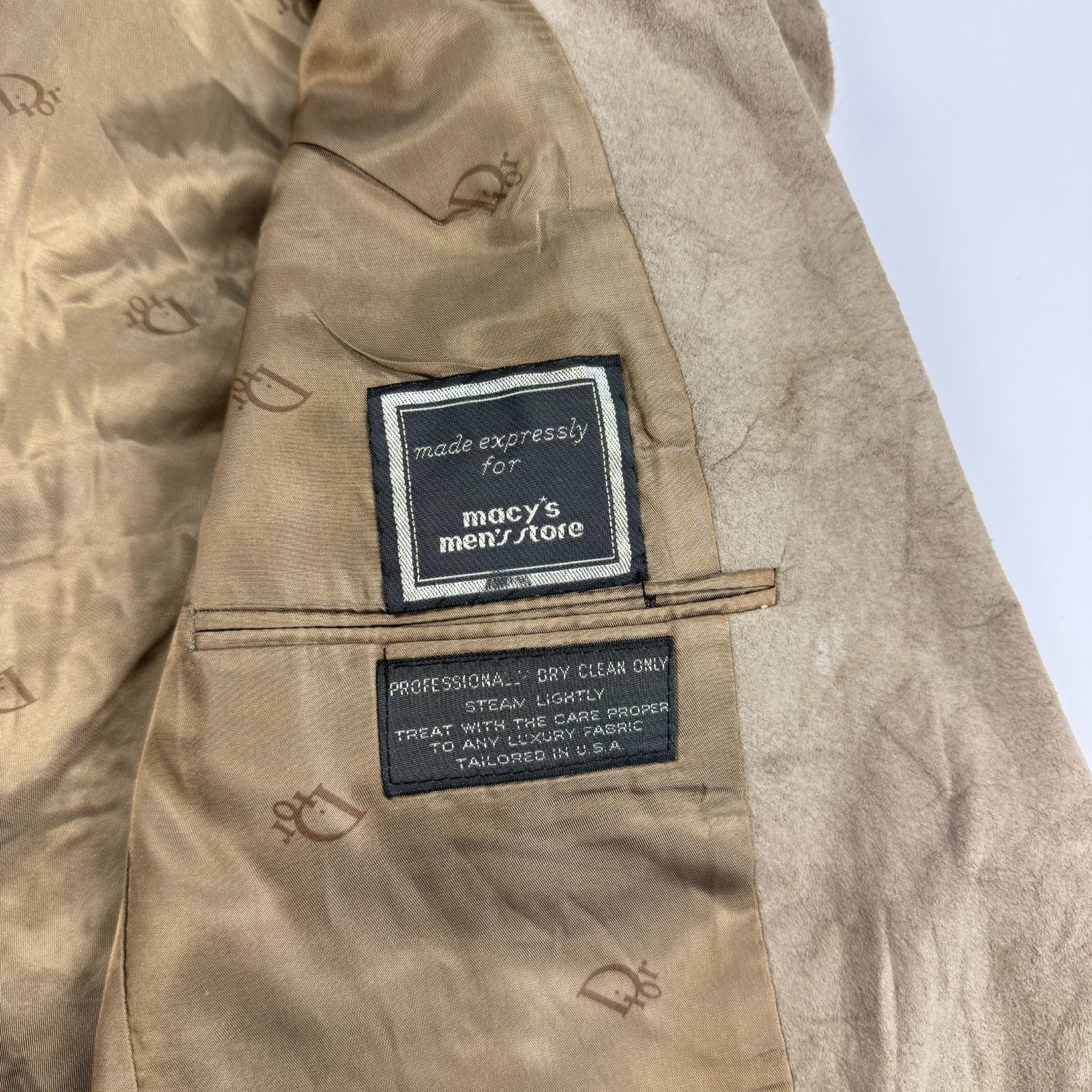 Christian Dior Monsieur Dior Monsieur Faux Suede Sport Coat Blazer Tan 42R Size 42R - 10 Thumbnail
