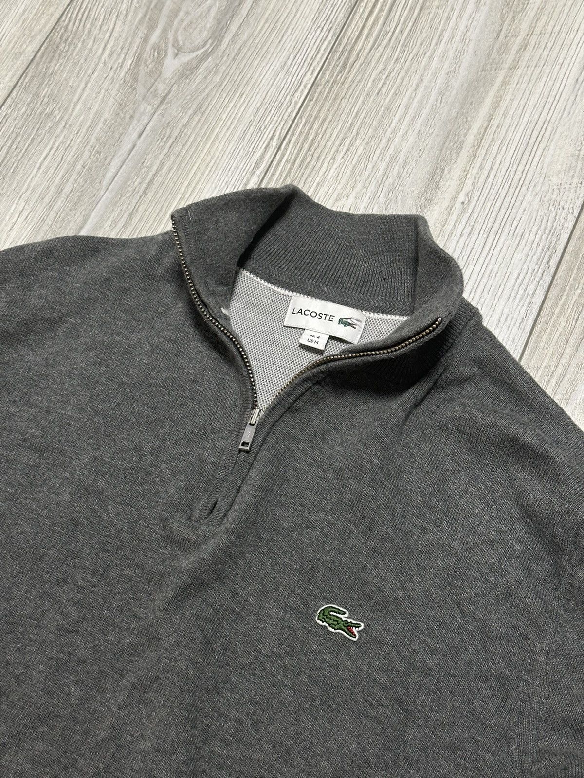 Lacoste Lacoste Vintage Sweater Grey 1/4 Zip M Casual Size US M / EU 48-50 / 2 - 2 Thumbnail