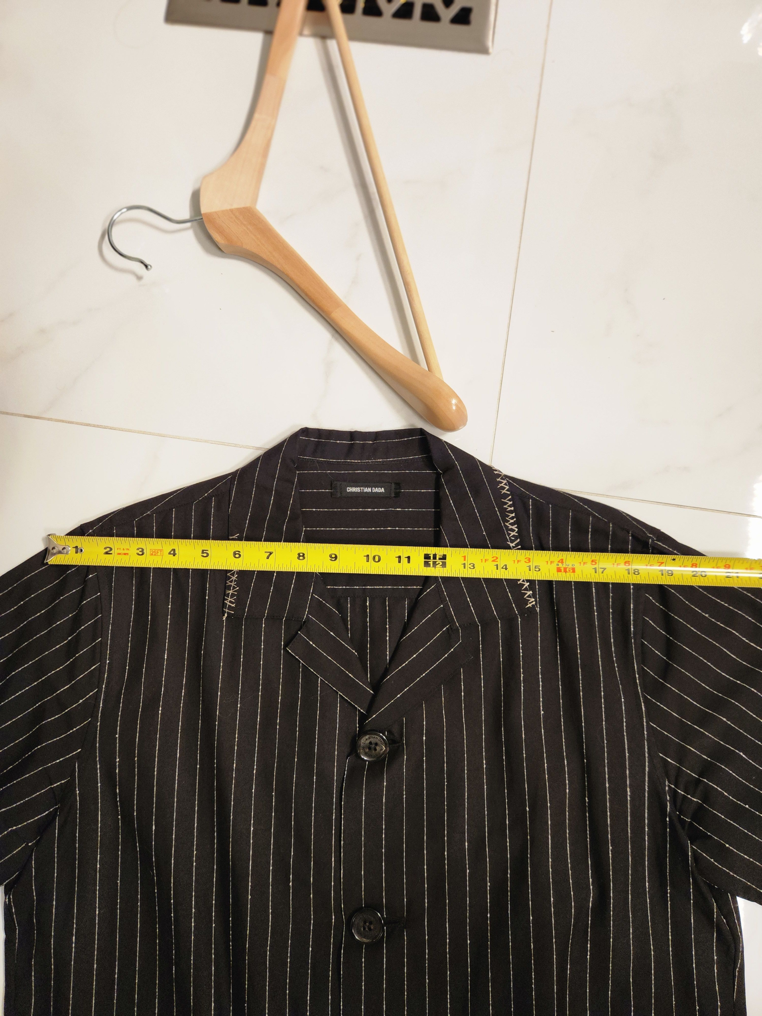 Christian Dada Avant Garde Contrast Stitch Striped Camp Collar Shirt Size US L / EU 52-54 / 3 - 8 Thumbnail