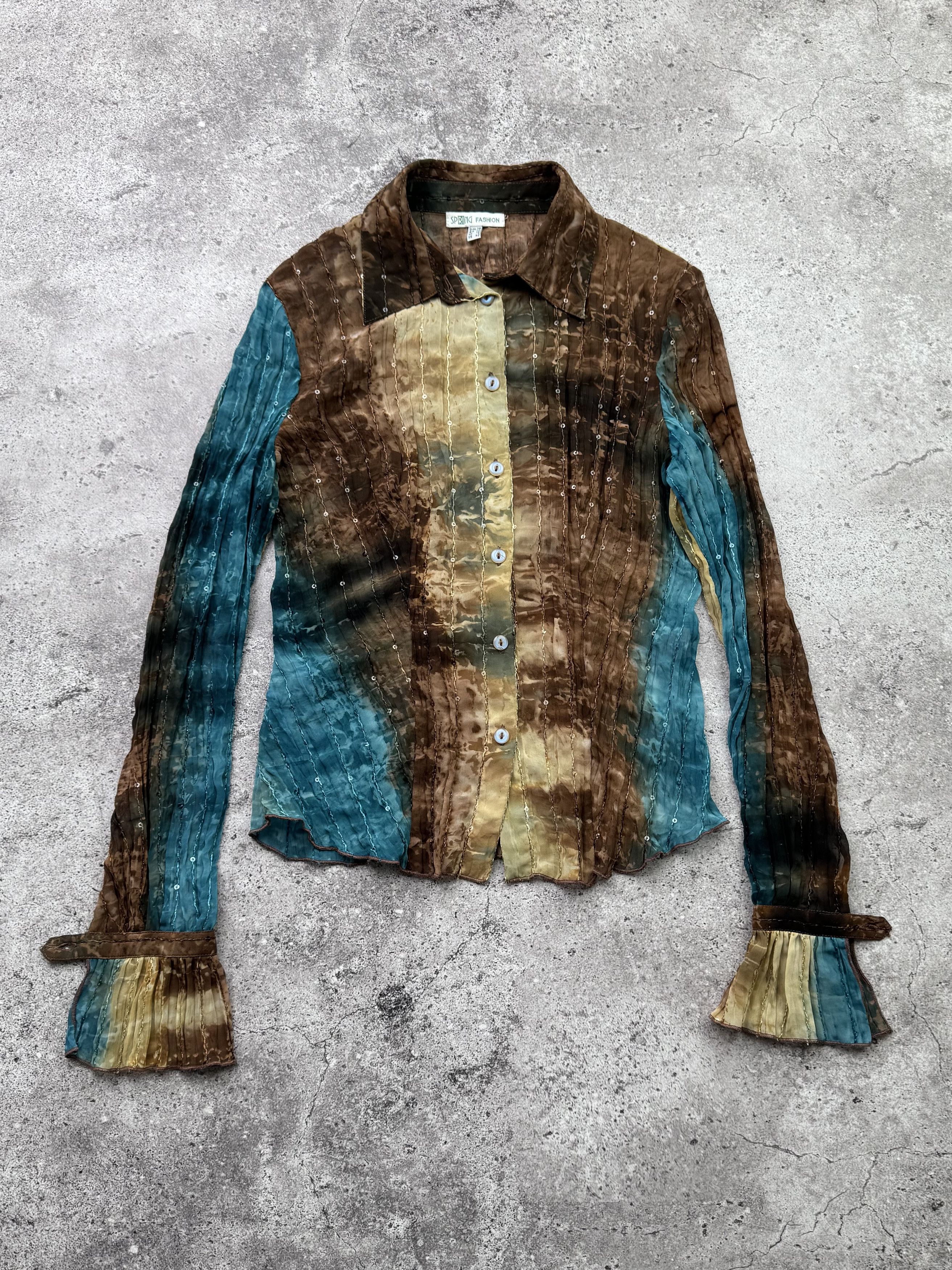 Vintage Vintage Cropped Mesh Blouse C396(V439)(E8) Size M / US 6-8 / IT 42-44 - 1 Thumbnail