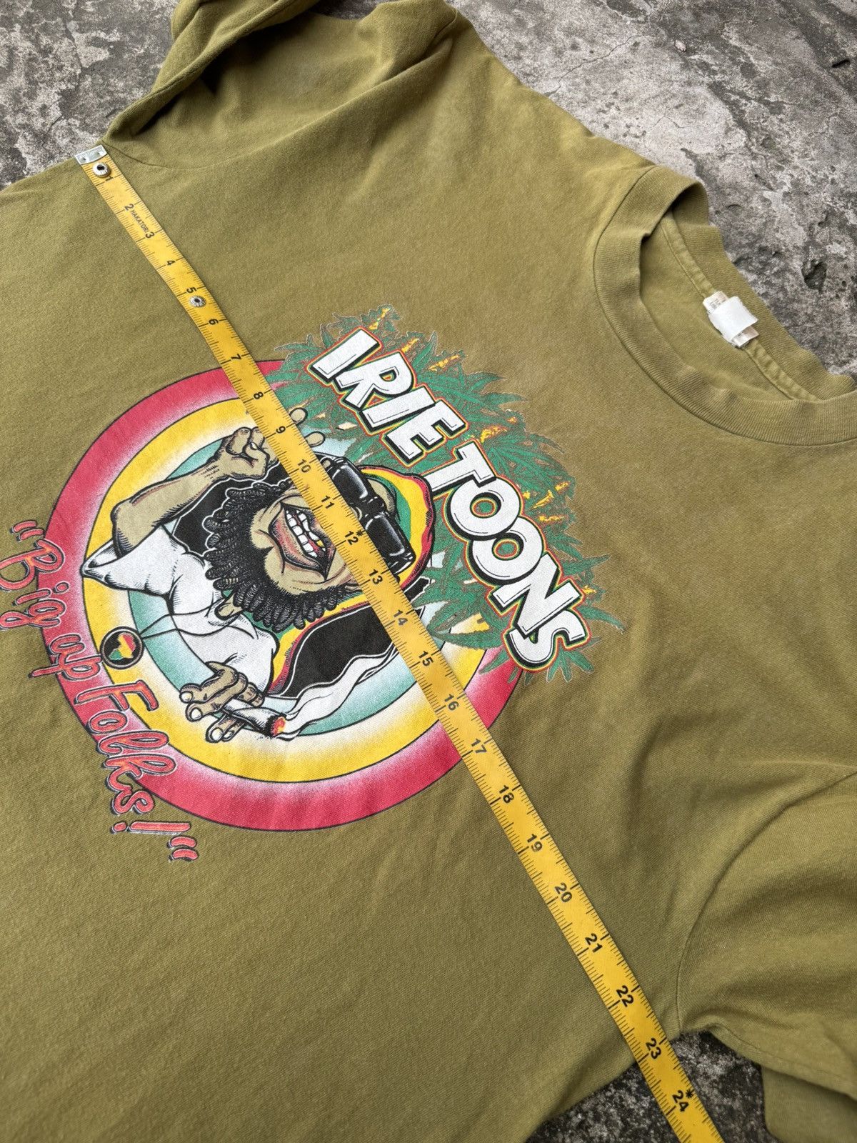 Bob Marley Vintage 90's Irie Toons Big up folks Longsleeve Size US L / EU 52-54 / 3 - 8 Thumbnail