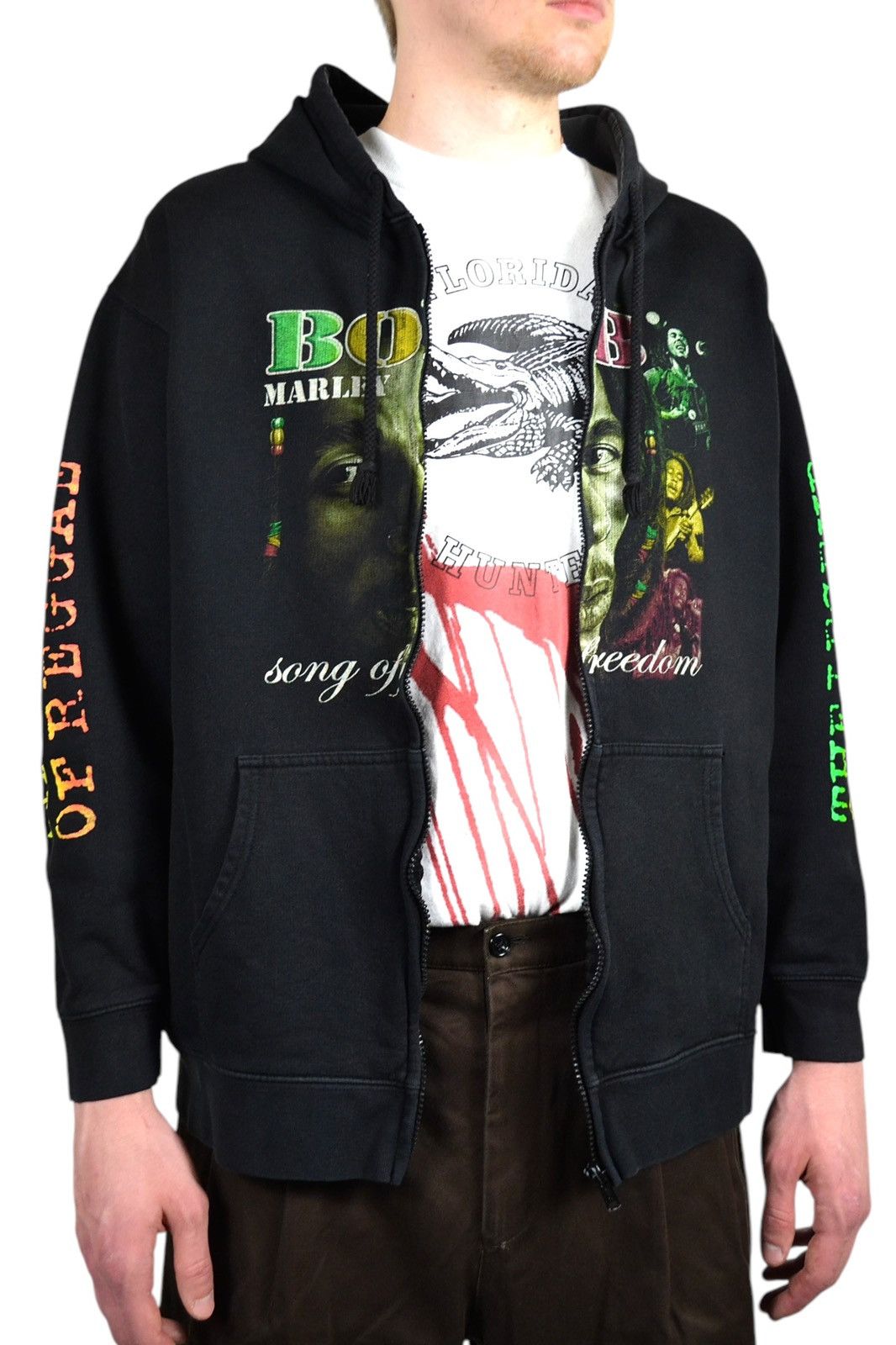 Band Tees Y2K Vintage Bob Marley Full Printed Hoodie Size US M / EU 48-50 / 2 - 5 Thumbnail
