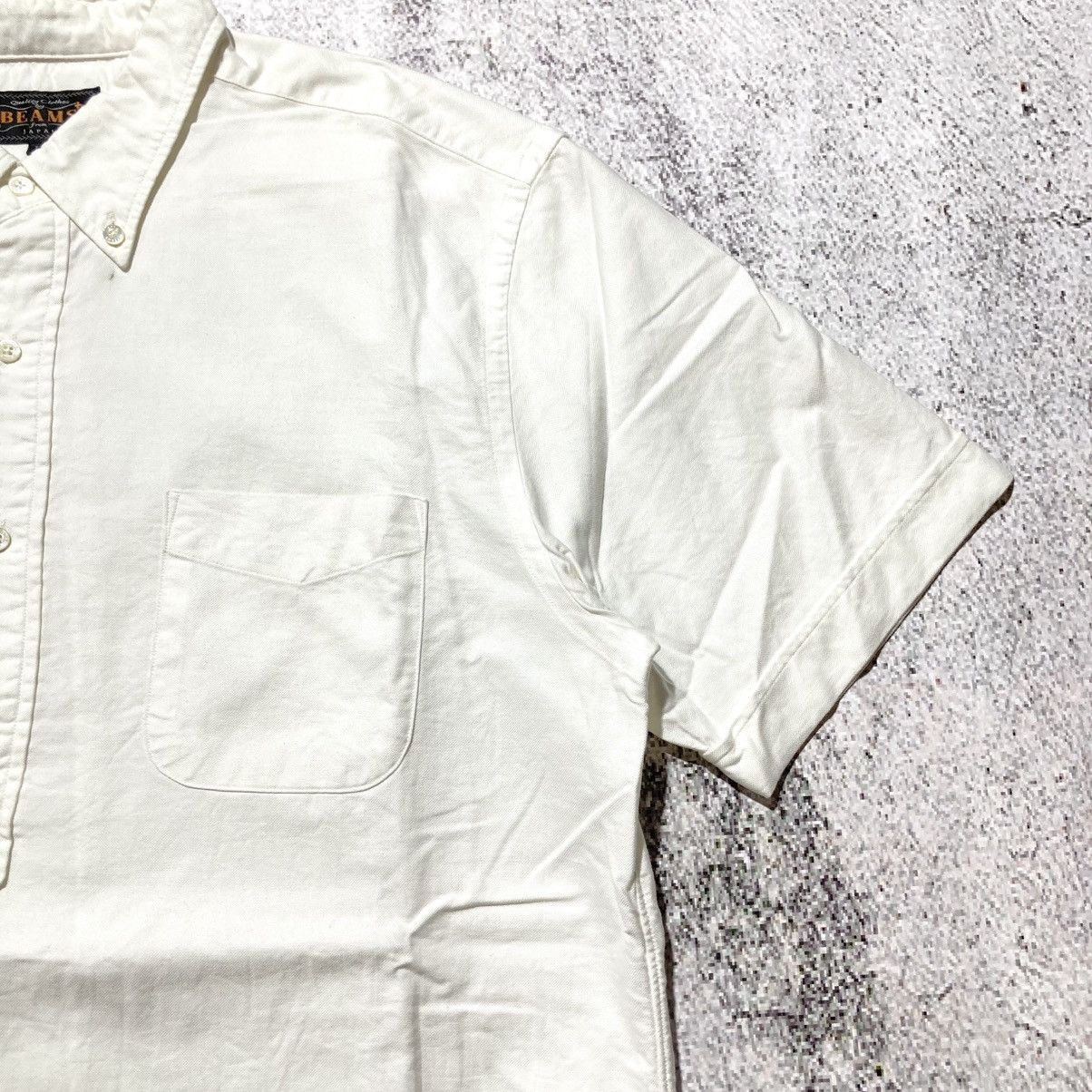 Beams Plus 🇯🇵 2000s Beams Plus Japan Oxford Halfbutton Shirt White Size US L / EU 52-54 / 3 - 4 Thumbnail
