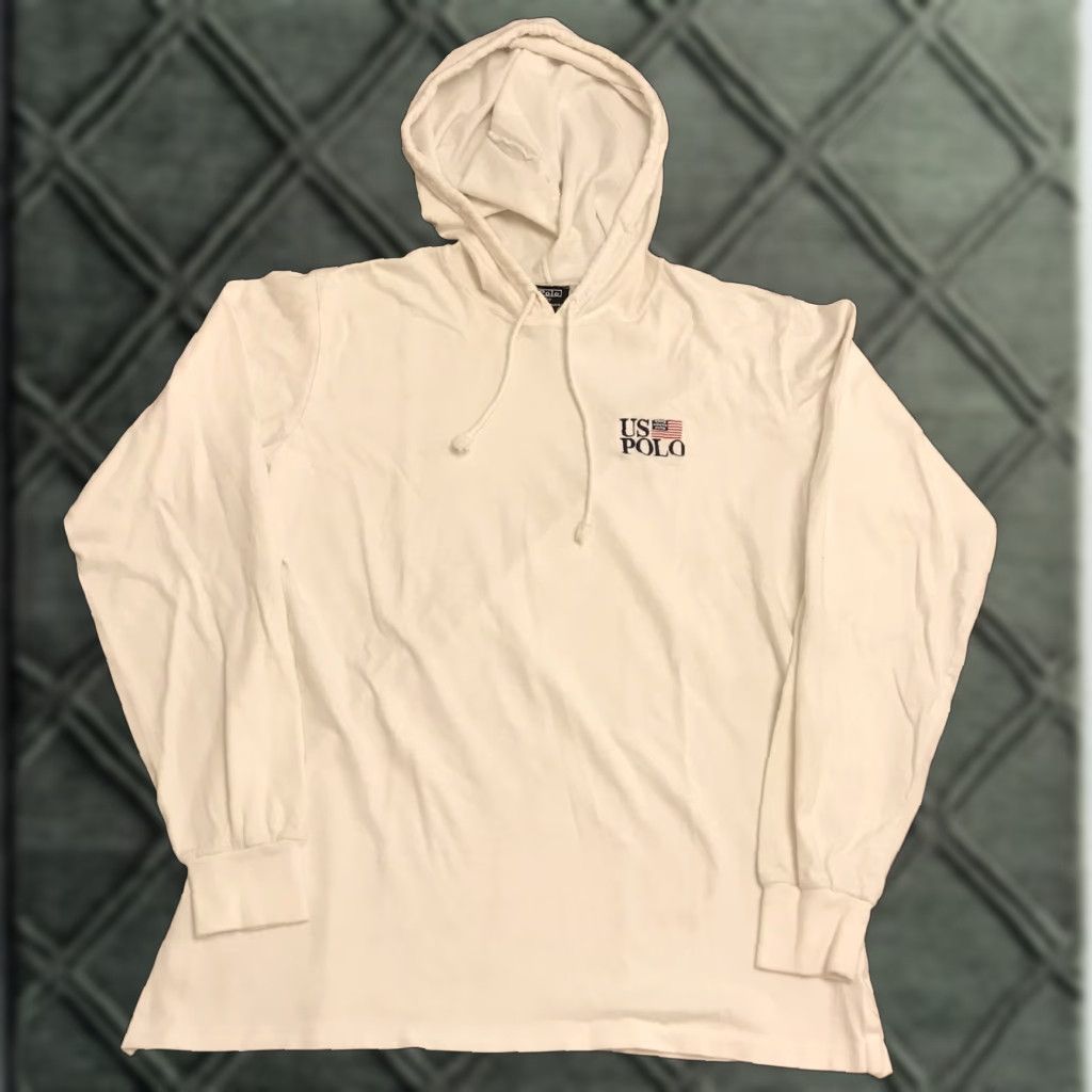 Polo Ralph Lauren VINTAGE Polo Ralph Lauren Hoodie Sweatshirt Tennis US Open White Small Size US S / EU 44-46 / 1 - 1 Thumbnail