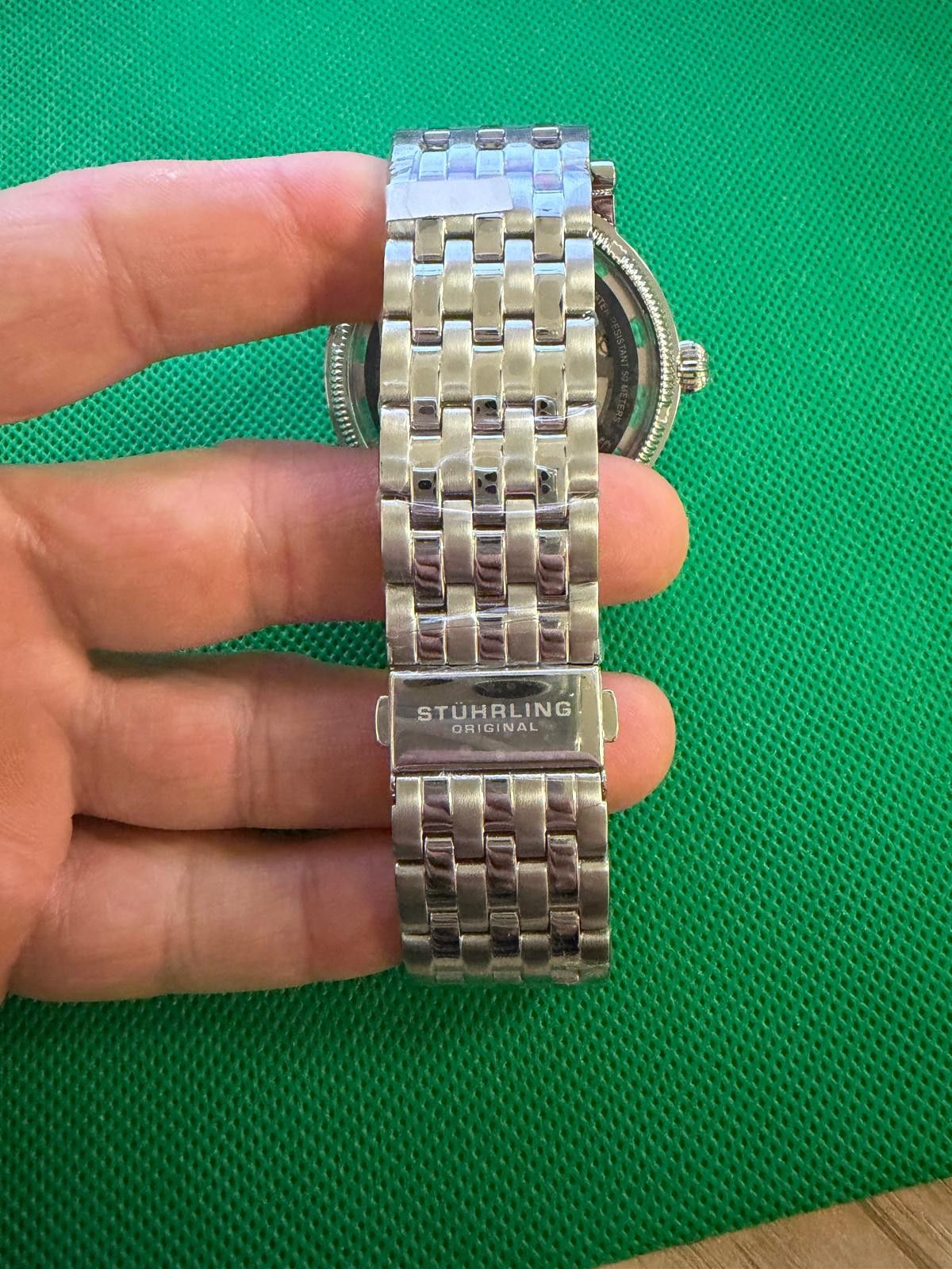 Sterling Silver STÜHRLING Original Special Reserve Dual Time Automatic 48mm Size ONE SIZE - 8 Thumbnail