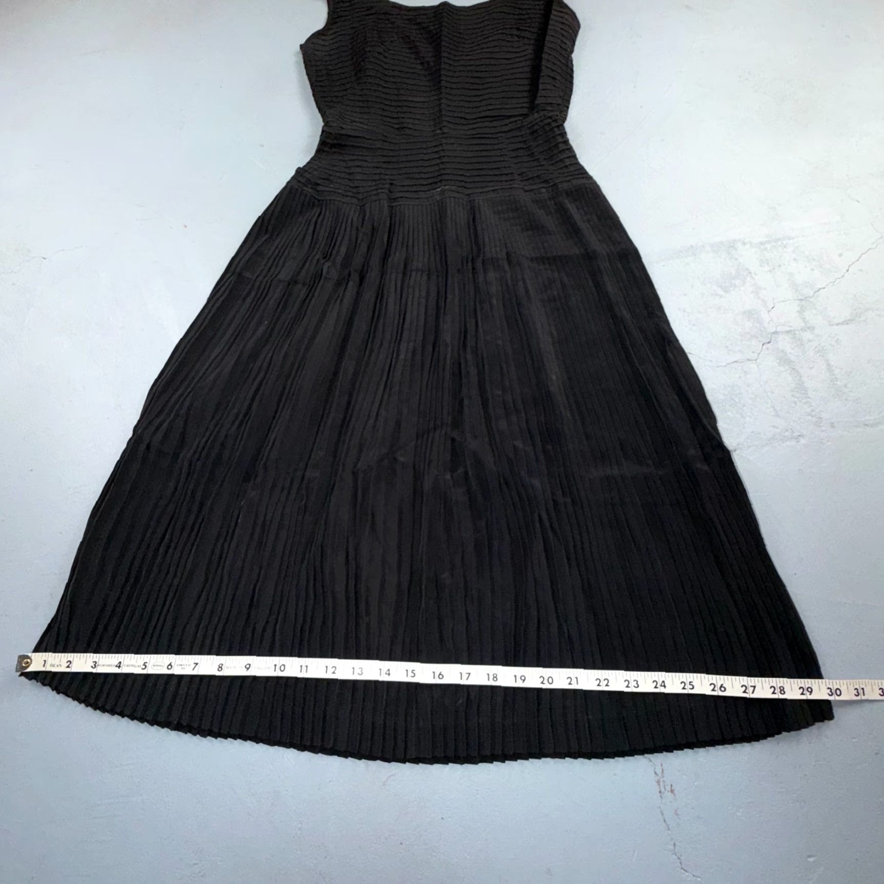 Vintage 1950s Koret of California Midi Dress Womens Rockabilly Black Flare Textured Size S / US 4 / IT 40 - 3 Thumbnail