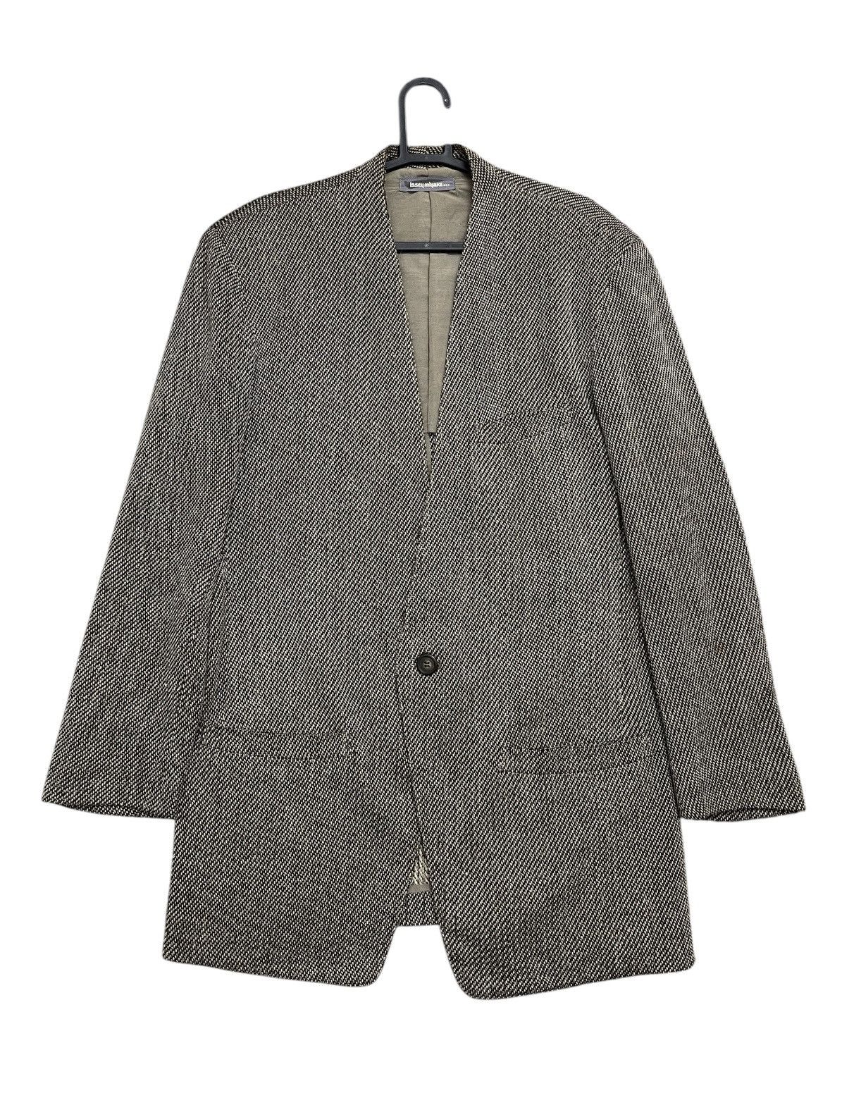 Vtg 80s Issey Miyake Collarless Jacket