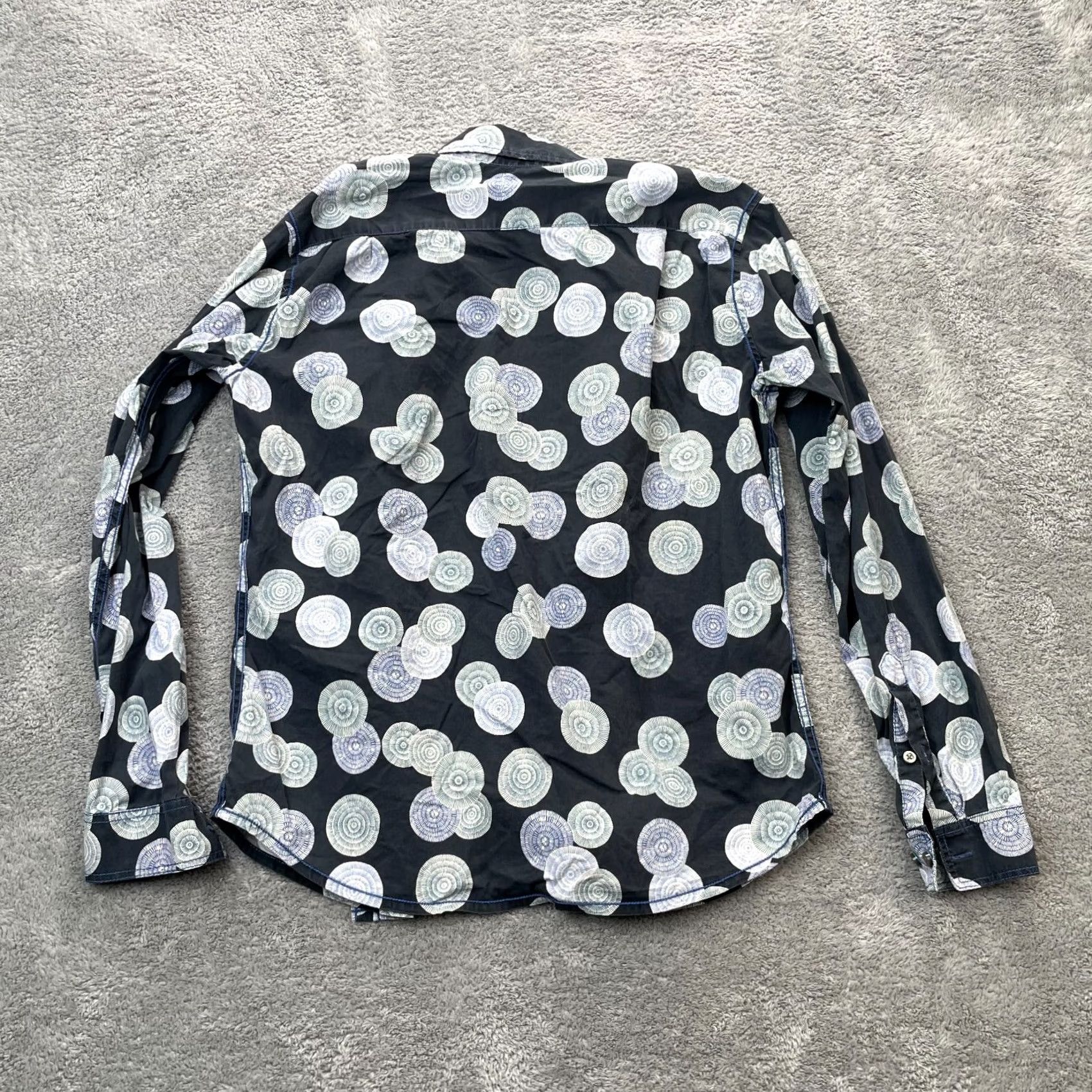 Tori Richard Tori Richard Shirt Men S Black Printed Cotton Long Sleeve Abstract AOP Button-Up Casual Beach Hawaiian 90s Womens Mens Girls Size 36R - 7 Thumbnail