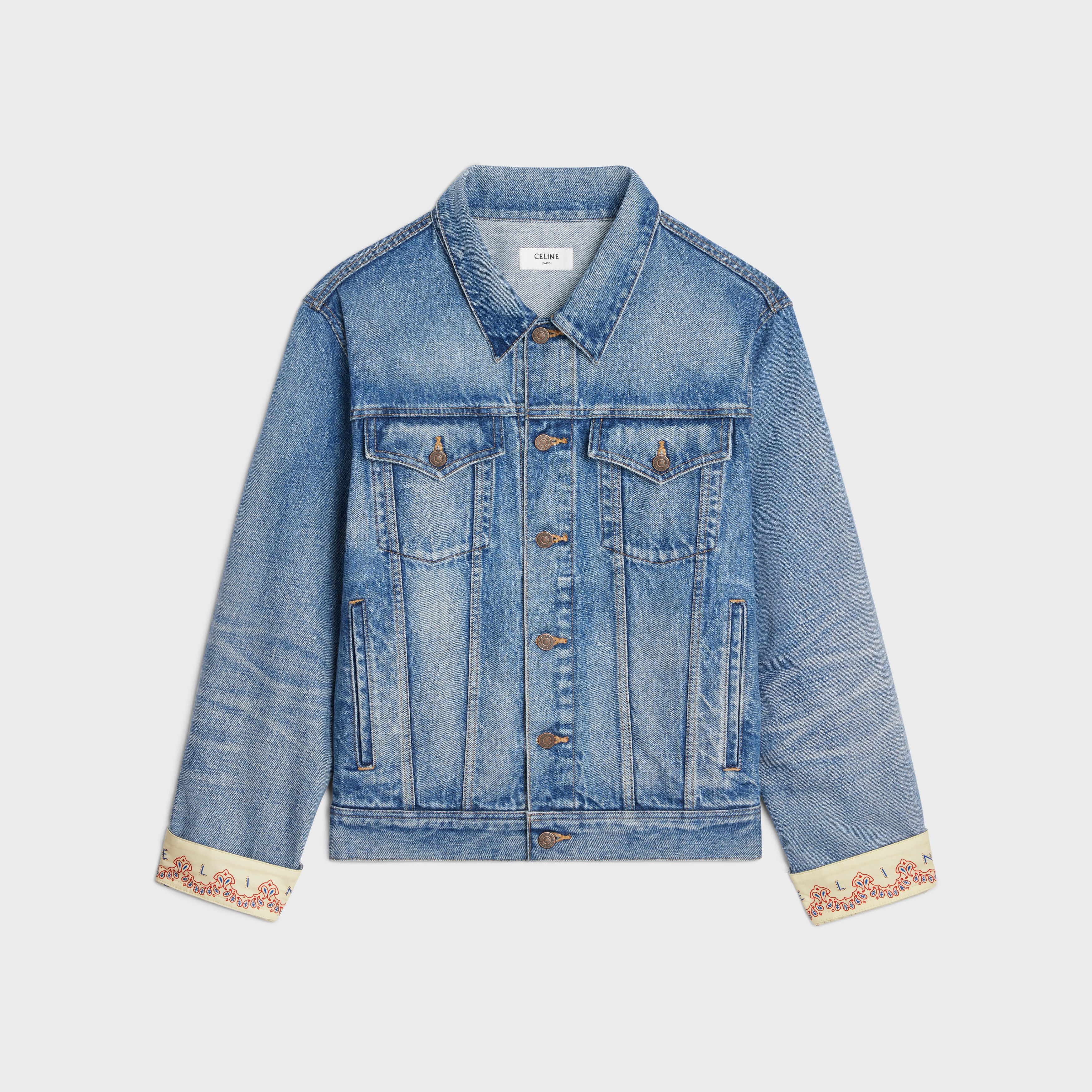 Celine o1bcso1str0824 V-Shaped Trucker Jacket In Pismo Wash Denim Size XS / US 0-2 / IT 36-38 - 1 Thumbnail