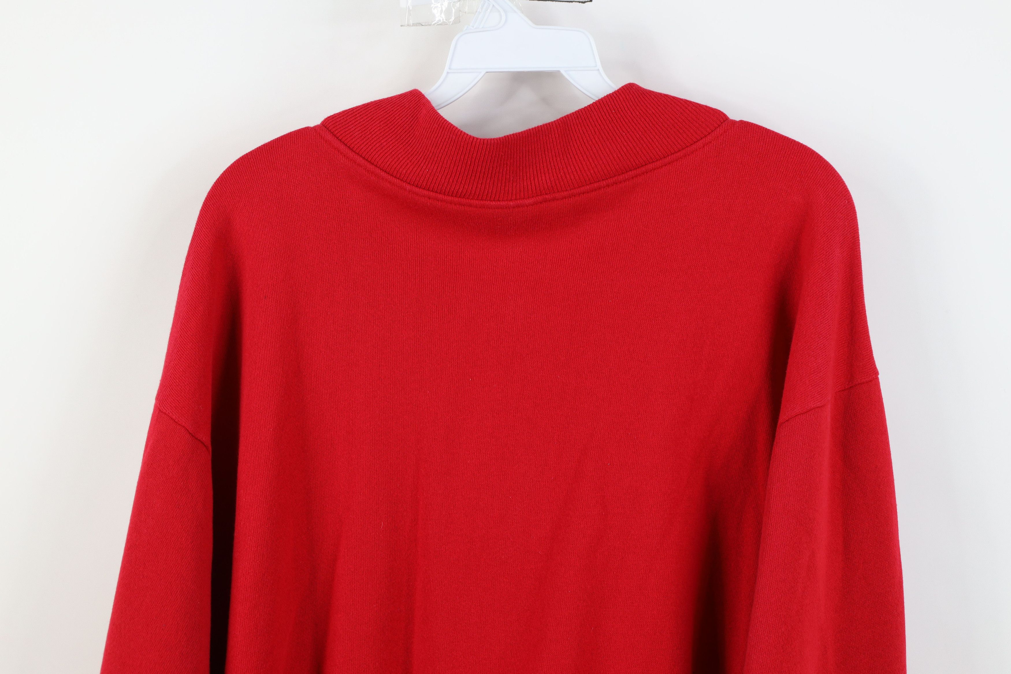 Hanes Vintage 80s 90s Hanes Pullover Henley Sweatshirt Red USA Size US XL / EU 56 / 4 - 10 Thumbnail