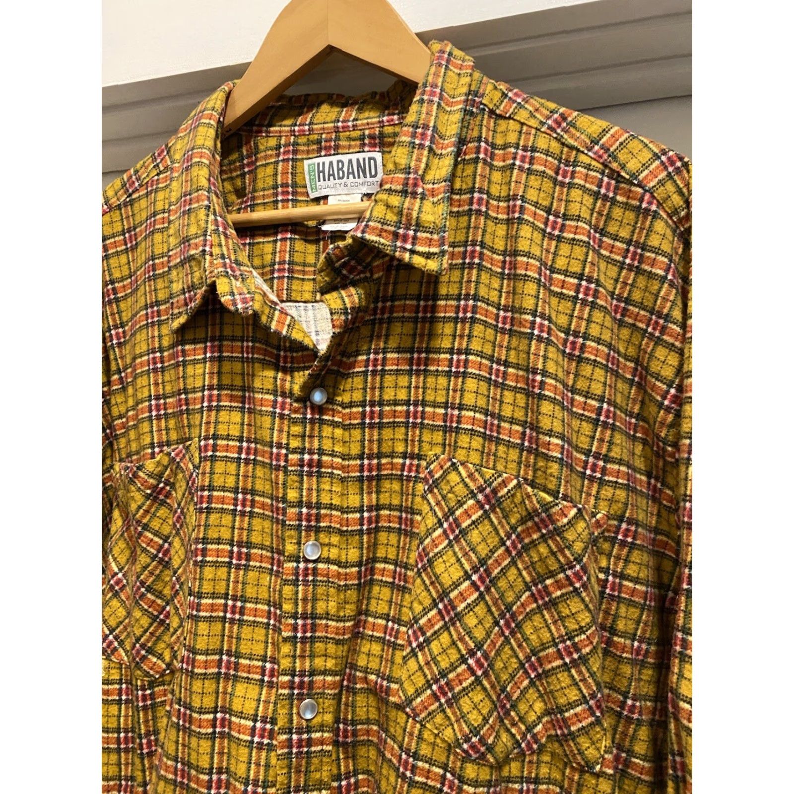 Haband VINTAGE Haband Men's Flannel Western Pearl Snap Shirt 3X Long Sleeve Check Mens Size US XXL / EU 58 / 5 - 3 Thumbnail