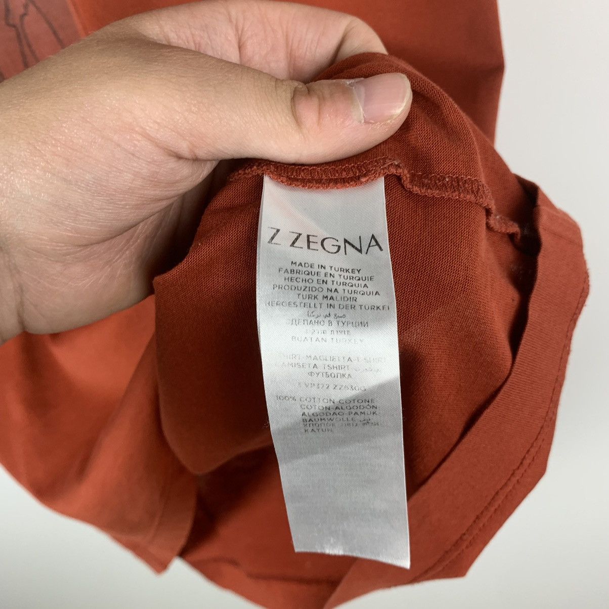 Z Zegna Z Zegna Luxury T Shirt Big Logo Size L Orange Italy Designer Size US L / EU 52-54 / 3 - 7 Thumbnail