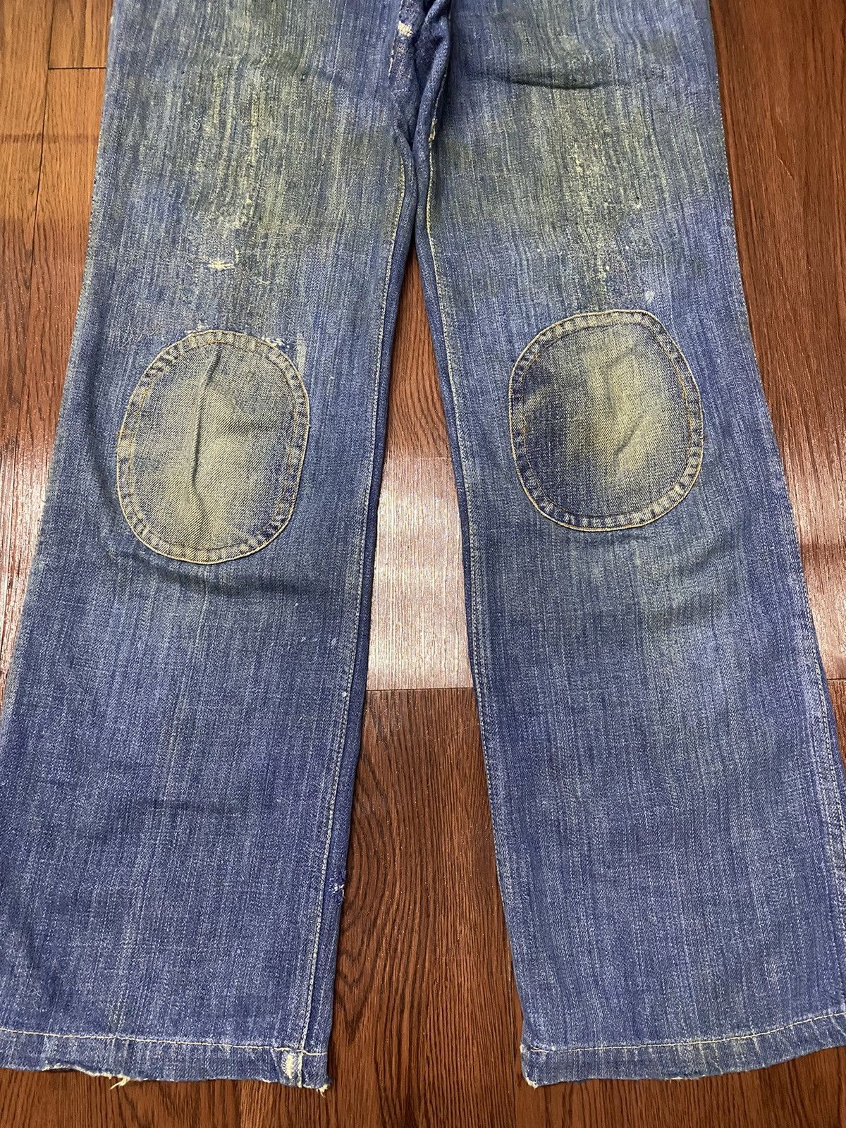 Japanese Brand Vintage Japanese Brand Dirty Thrashed Double Knee Jeans Size US 29 - 5 Thumbnail